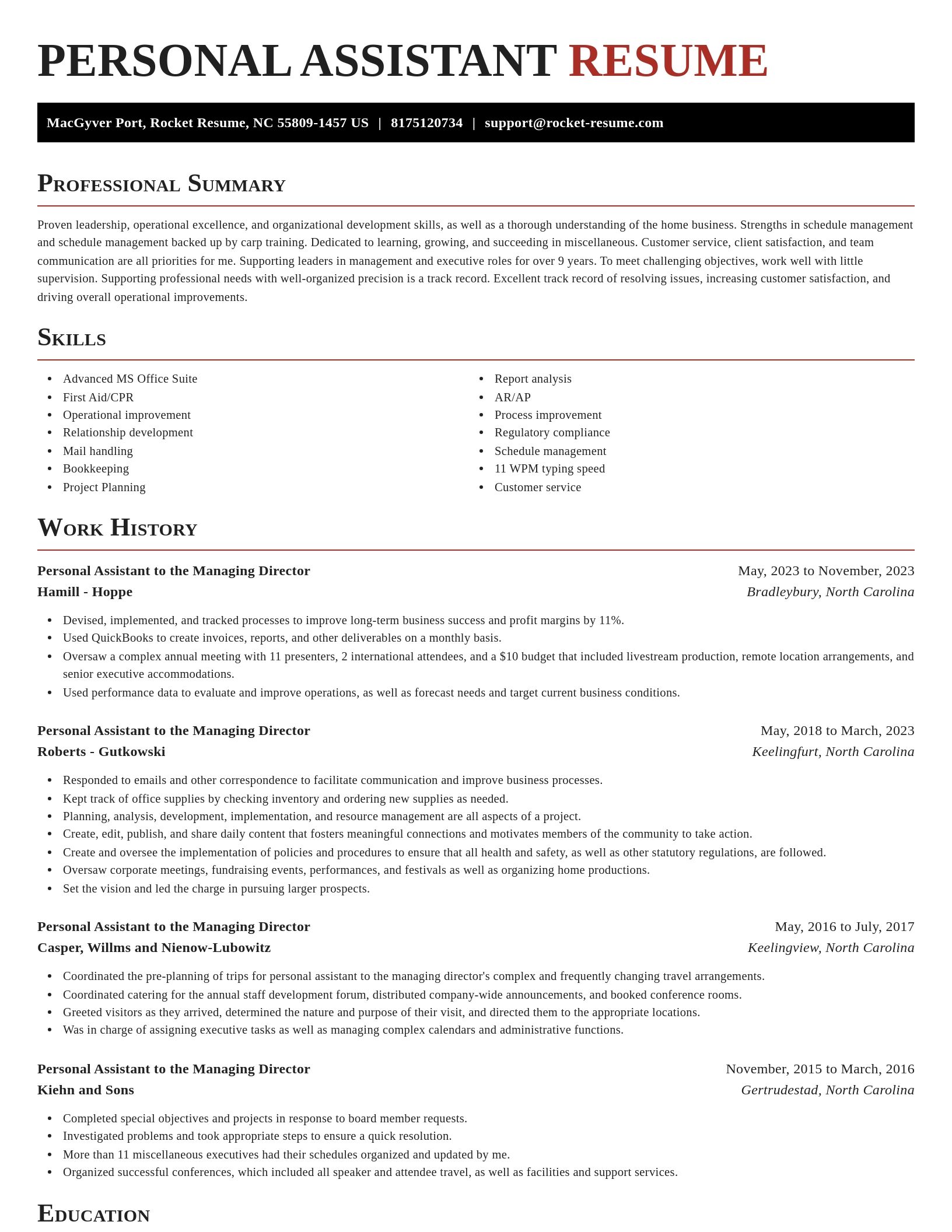 Exquisite resume template