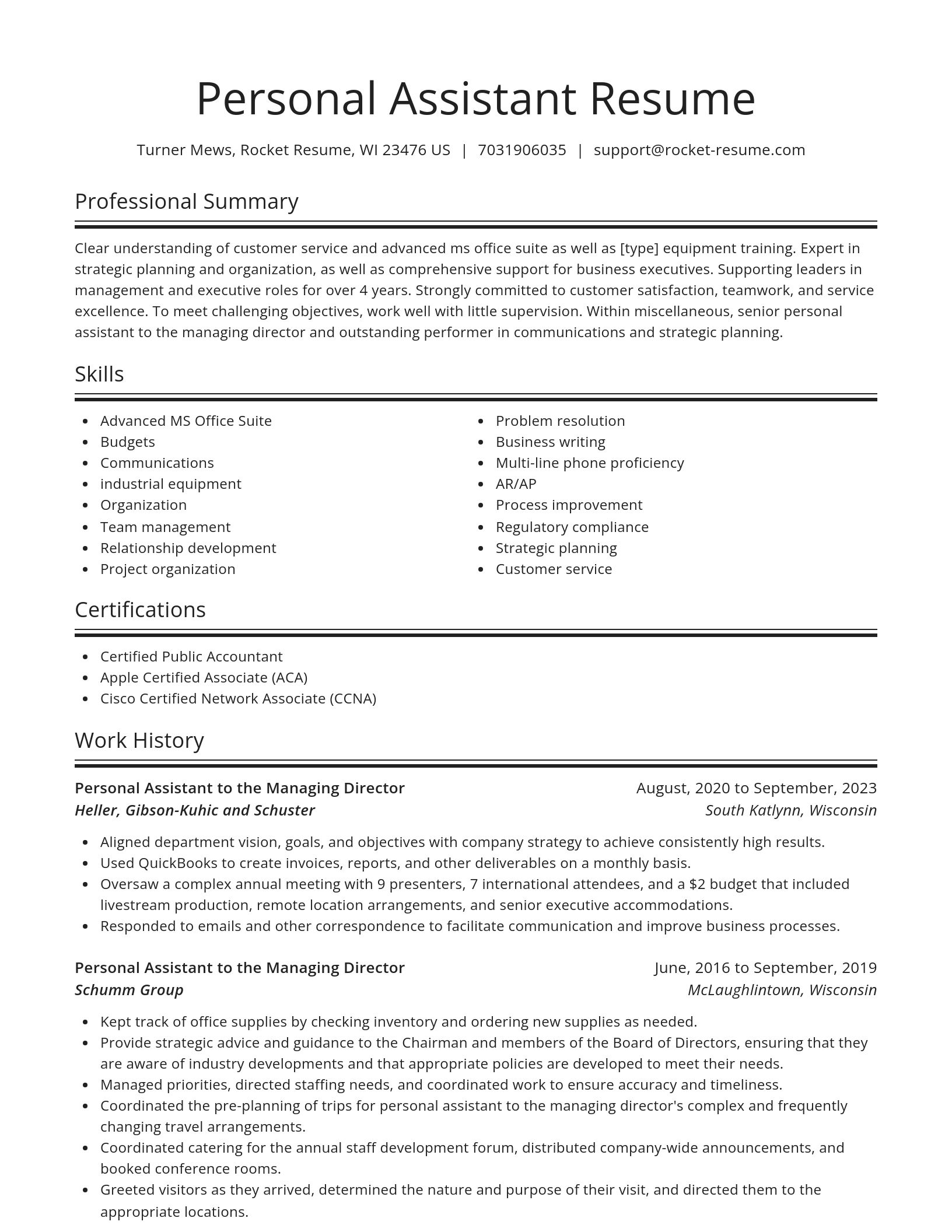 Spotlight resume template