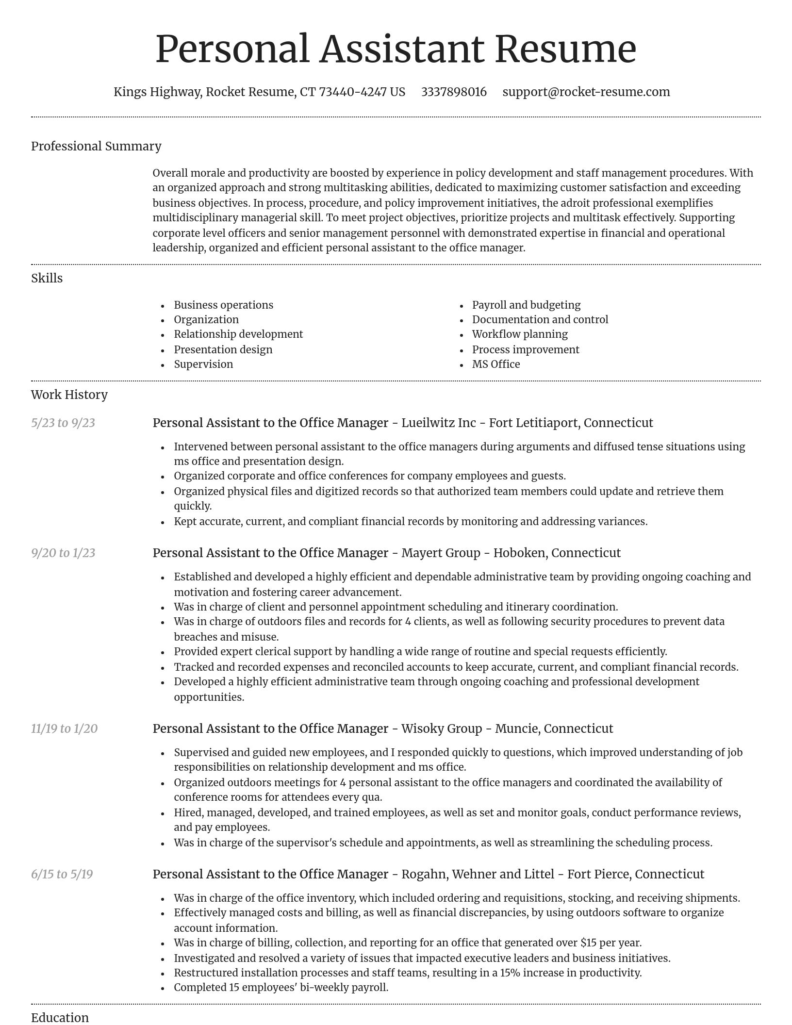 Dignified resume template