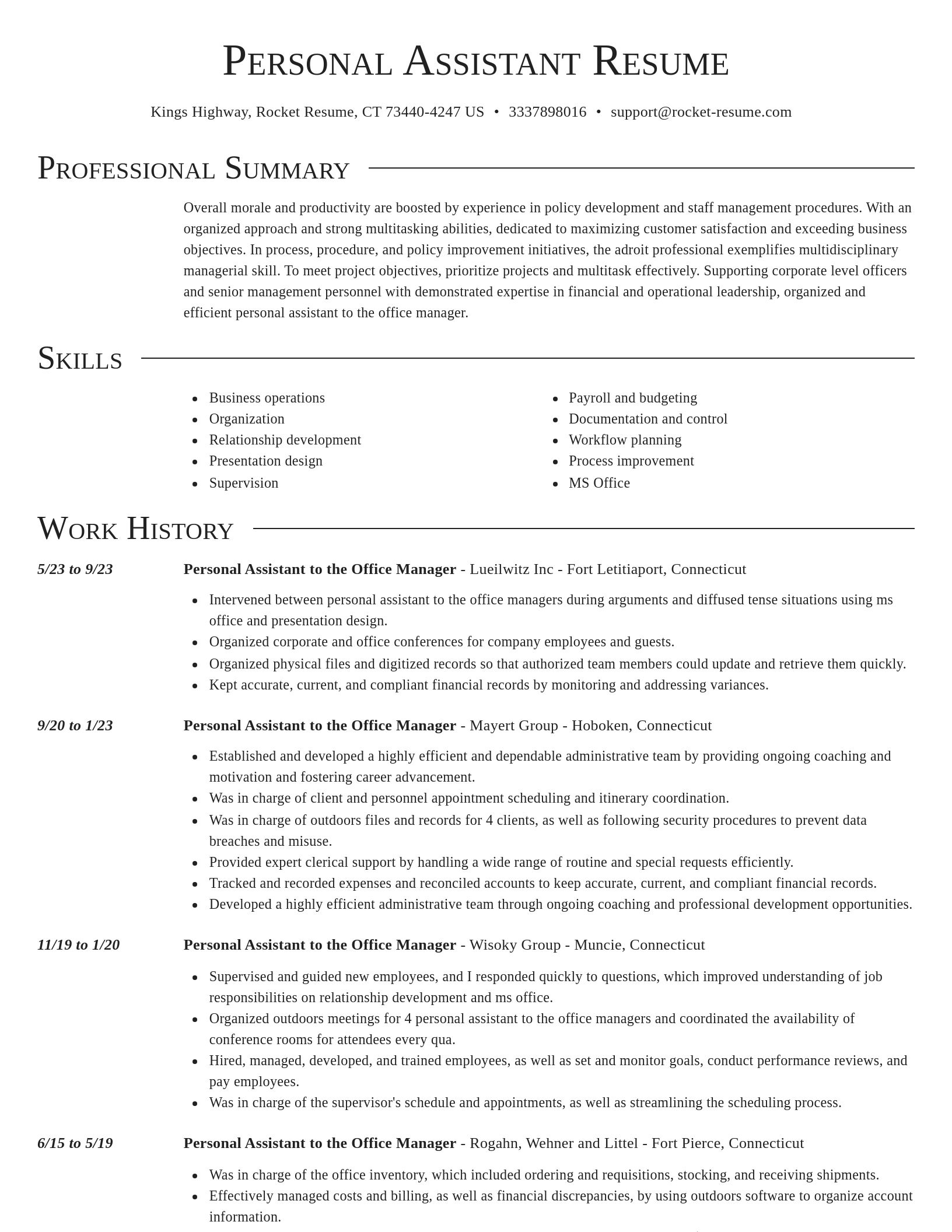 Director resume template