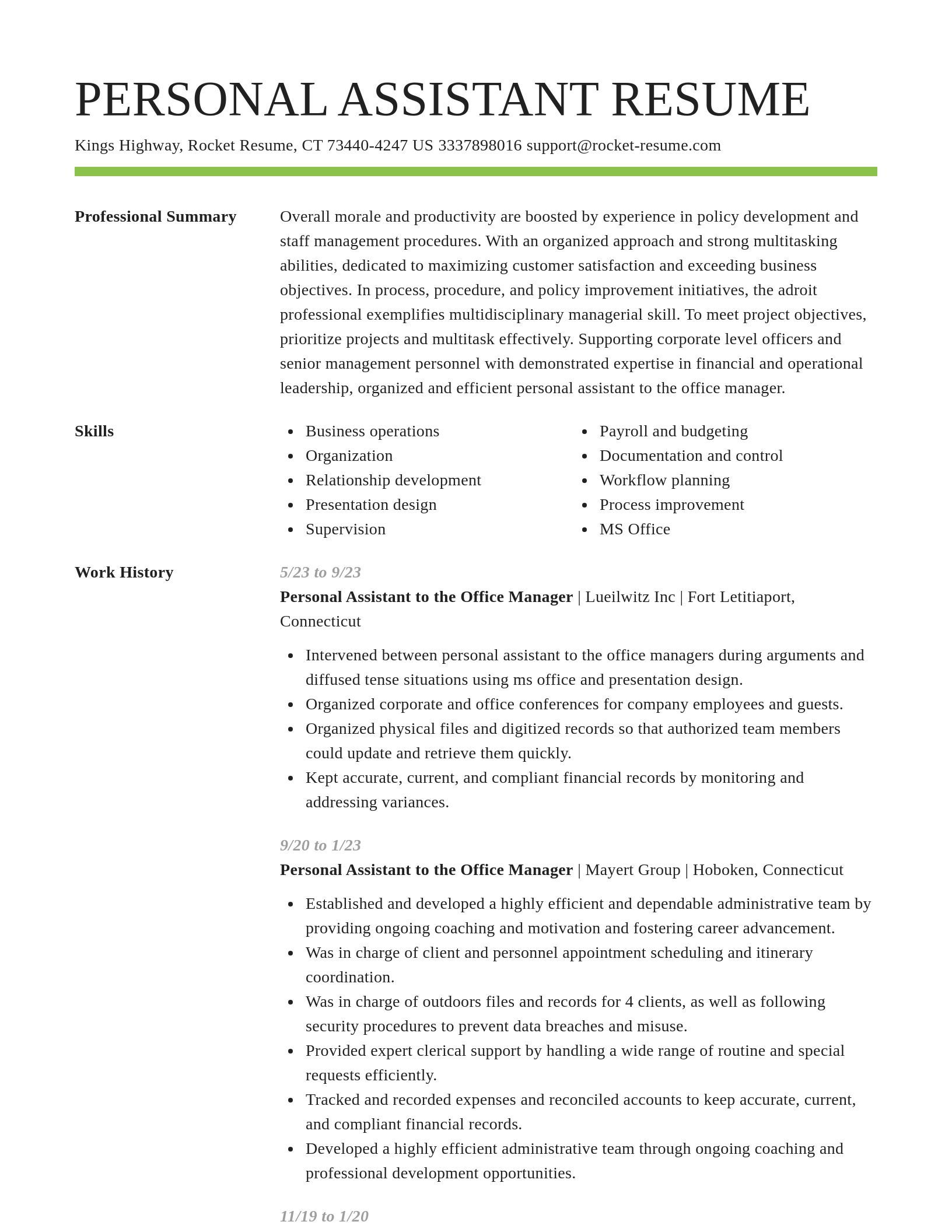 Smart resume template
