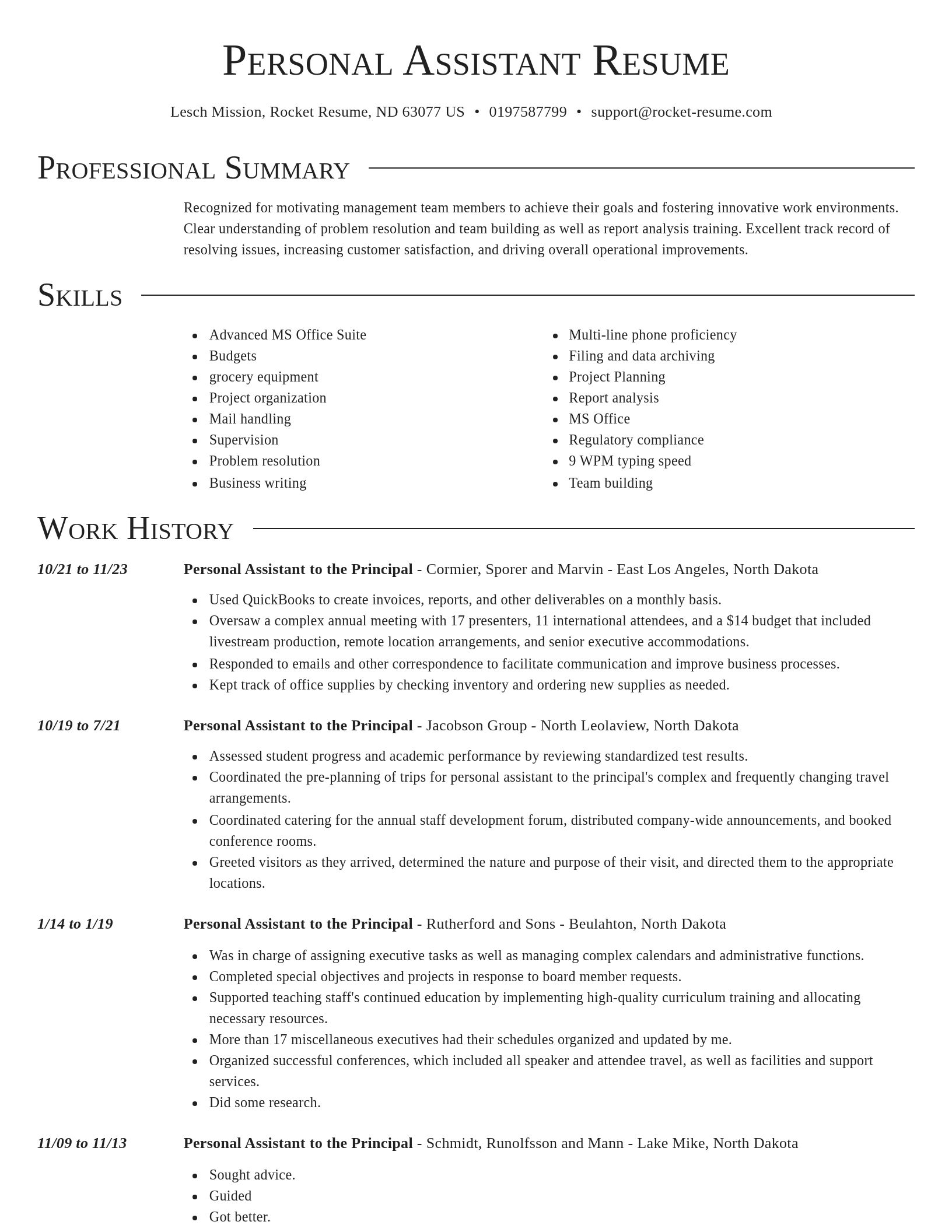 Director resume template