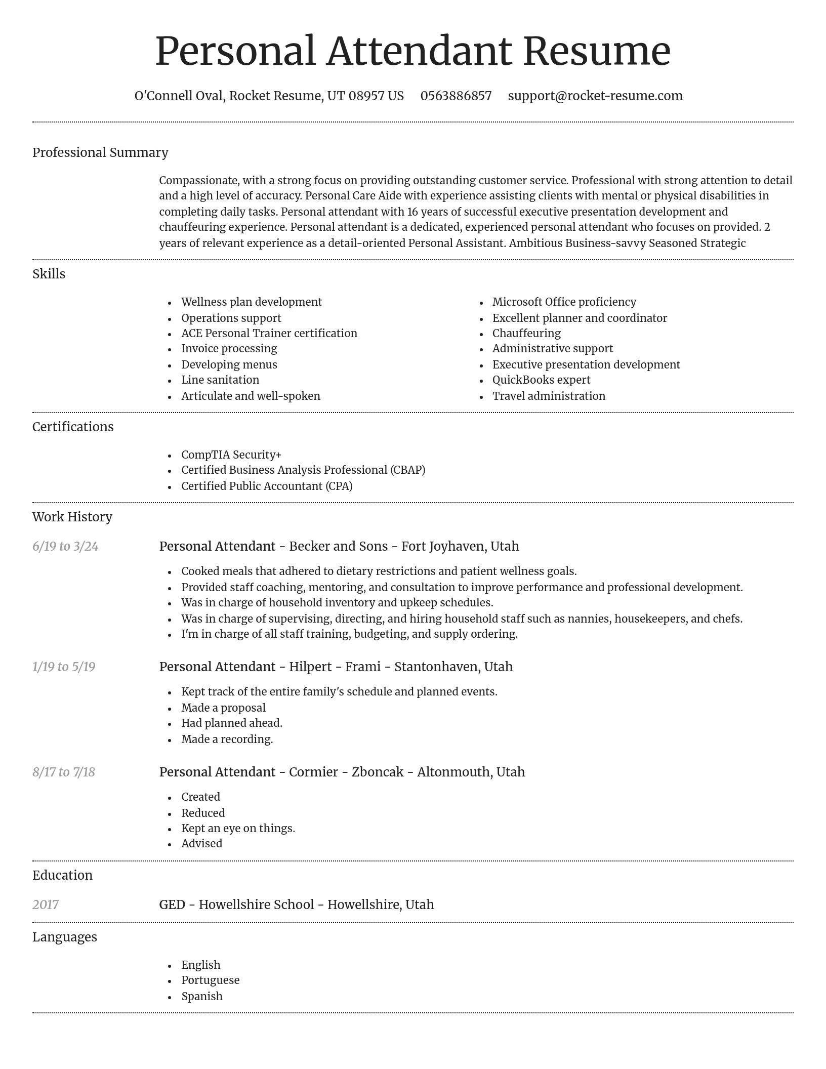 Dignified resume template