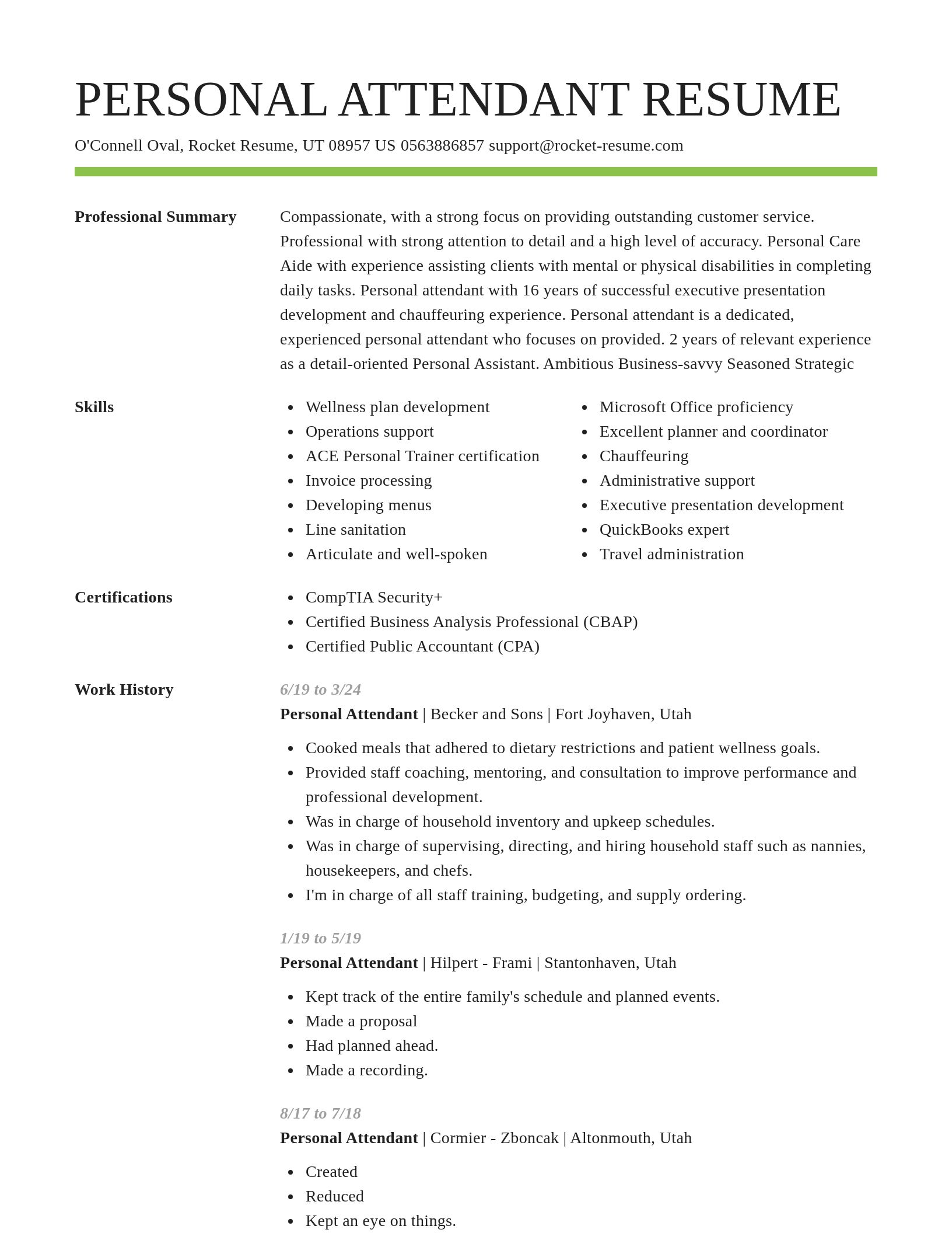 Smart resume template