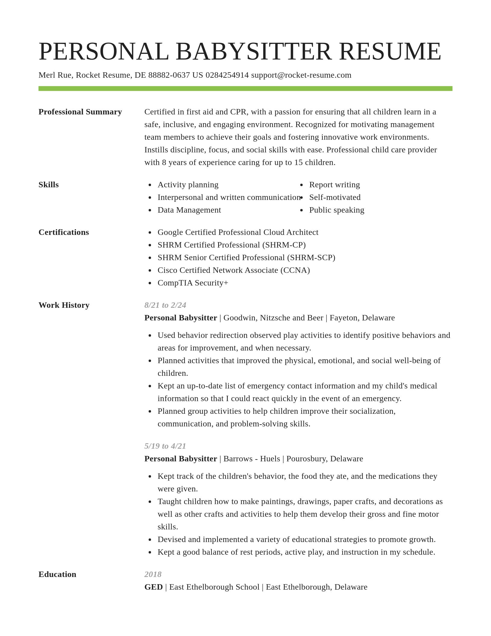 Smart resume template