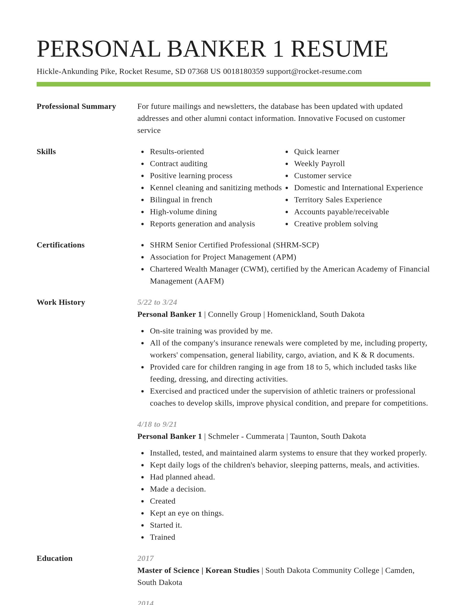 Smart resume template