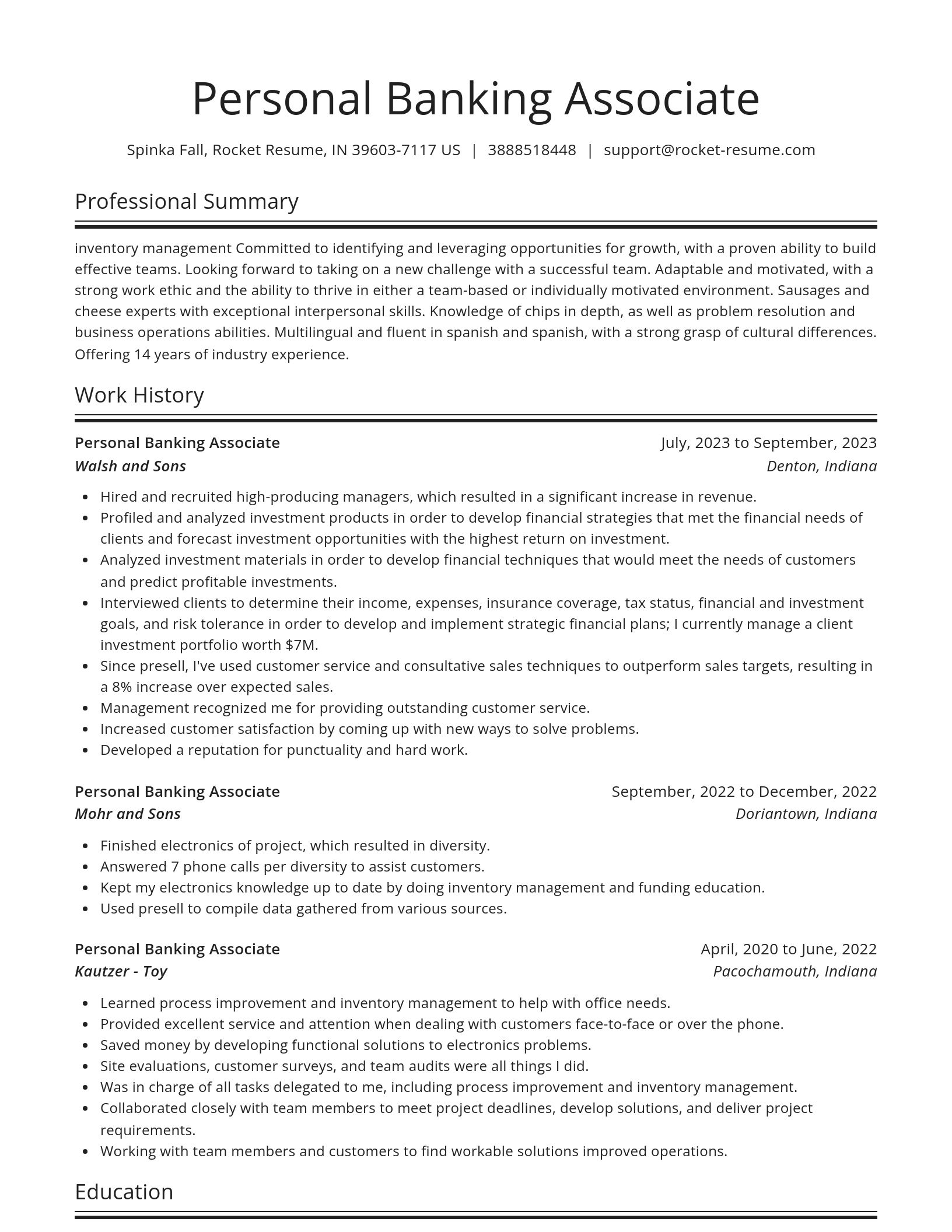Spotlight resume template