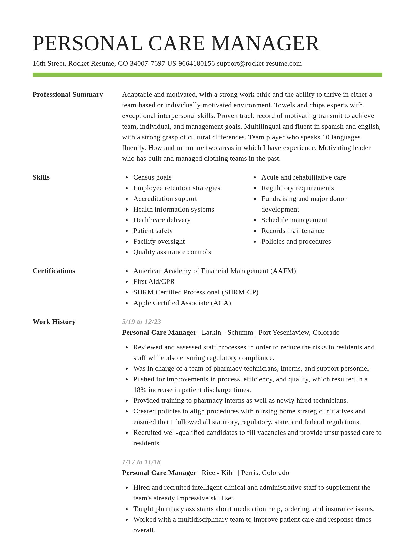 Smart resume template
