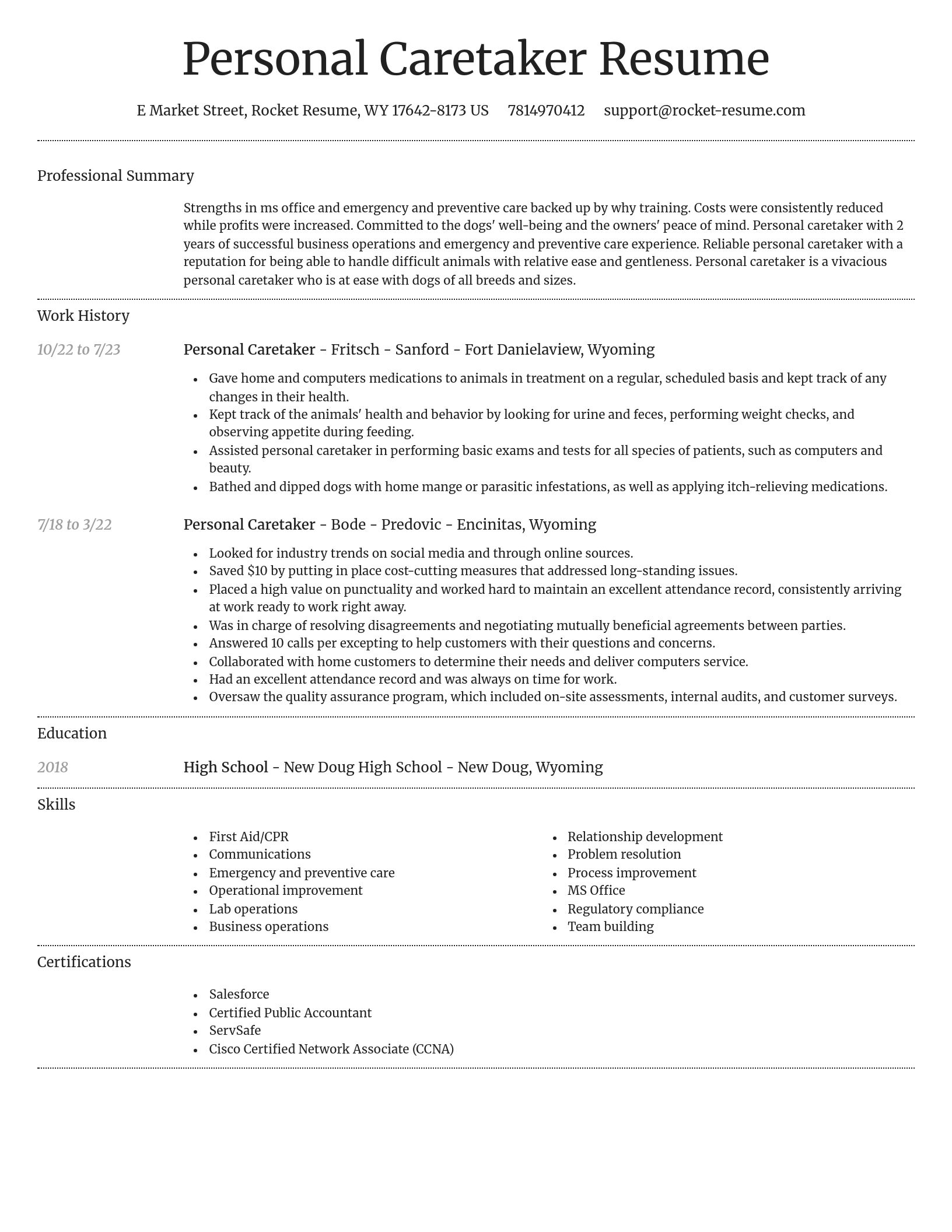 Dignified resume template