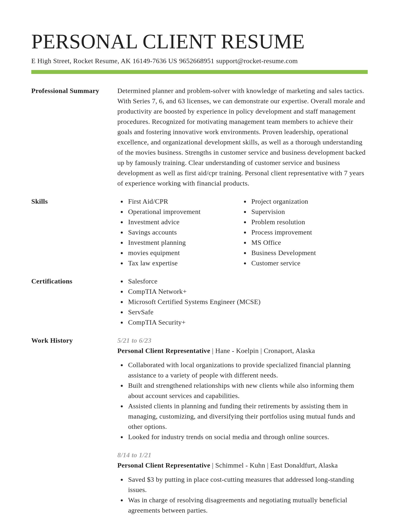 Smart resume template