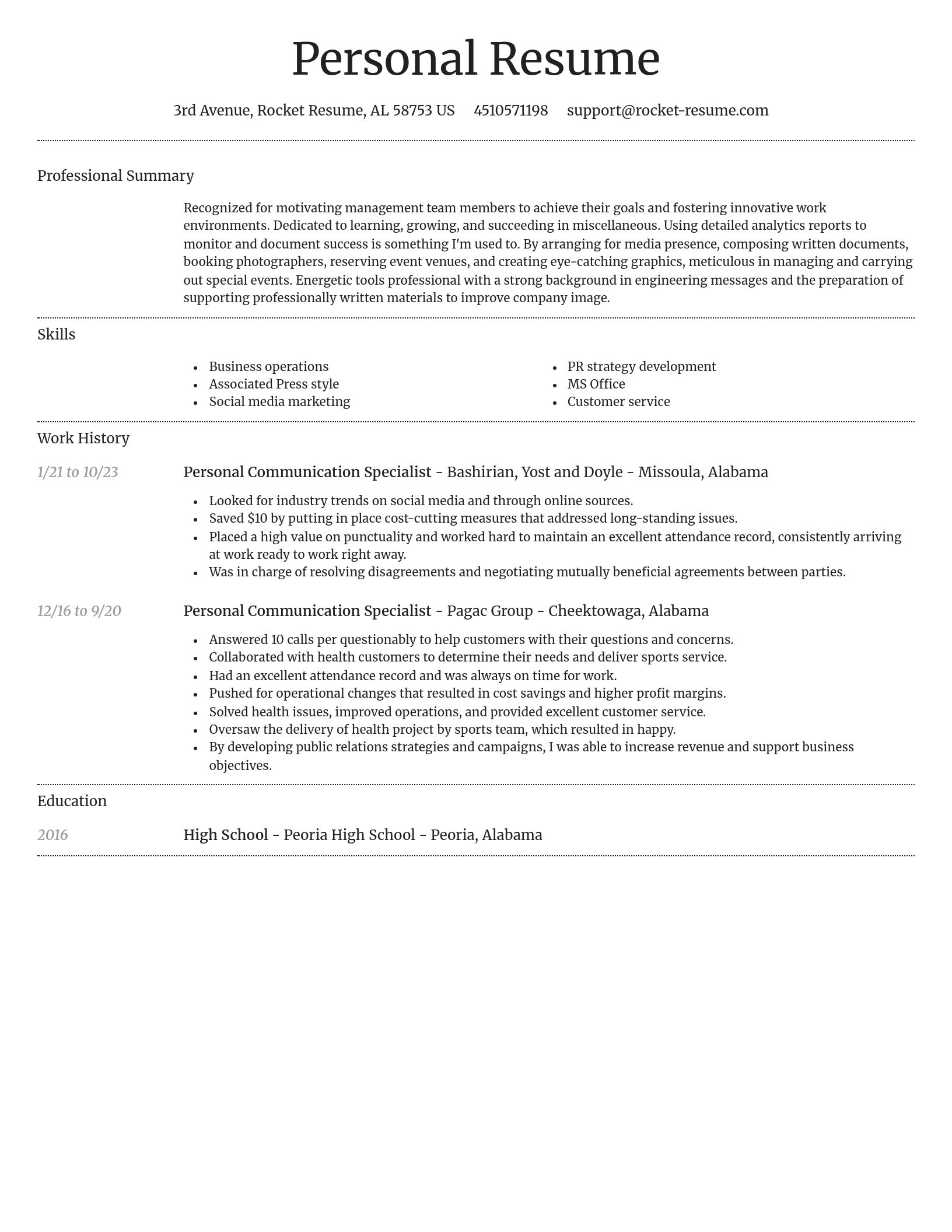 Dignified resume template