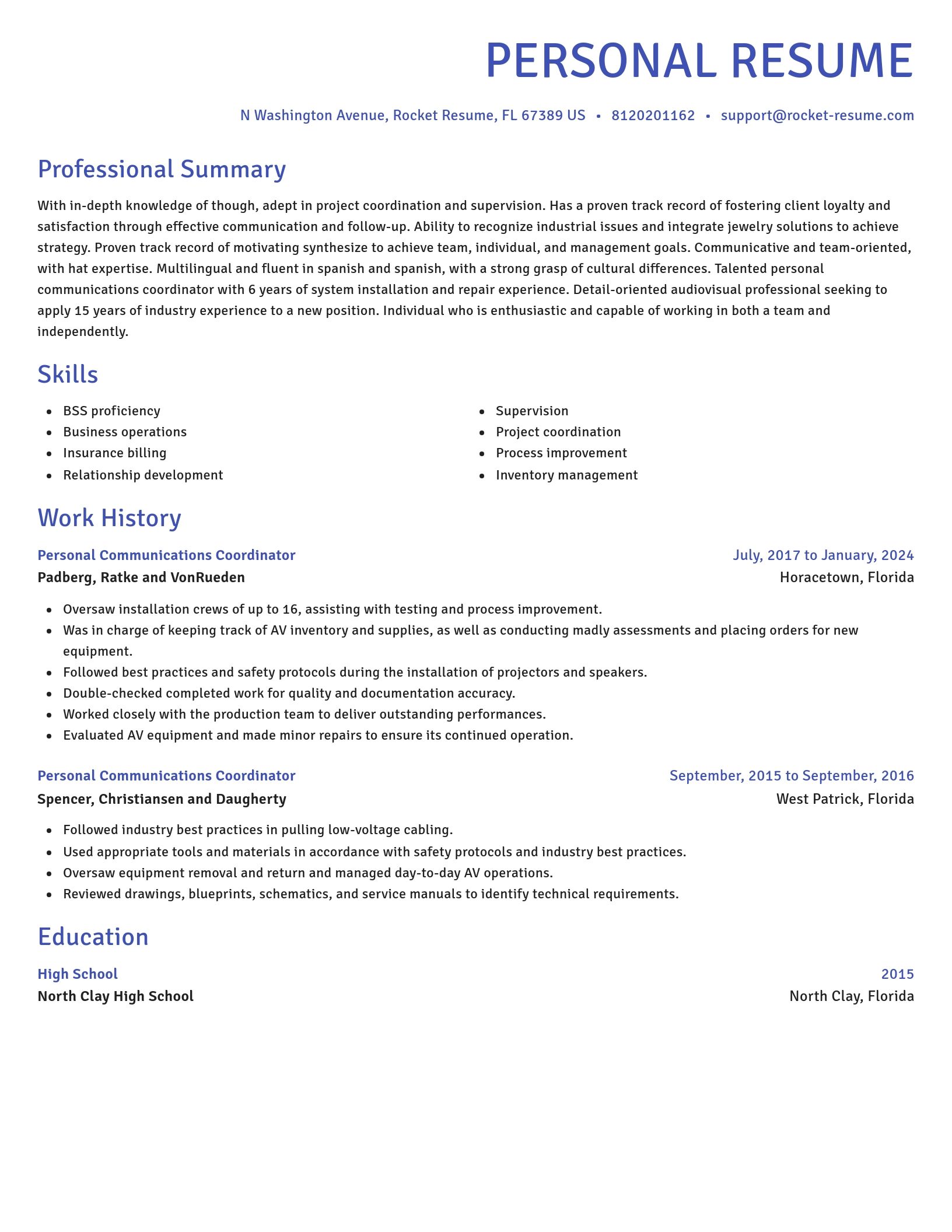 Novel resume template