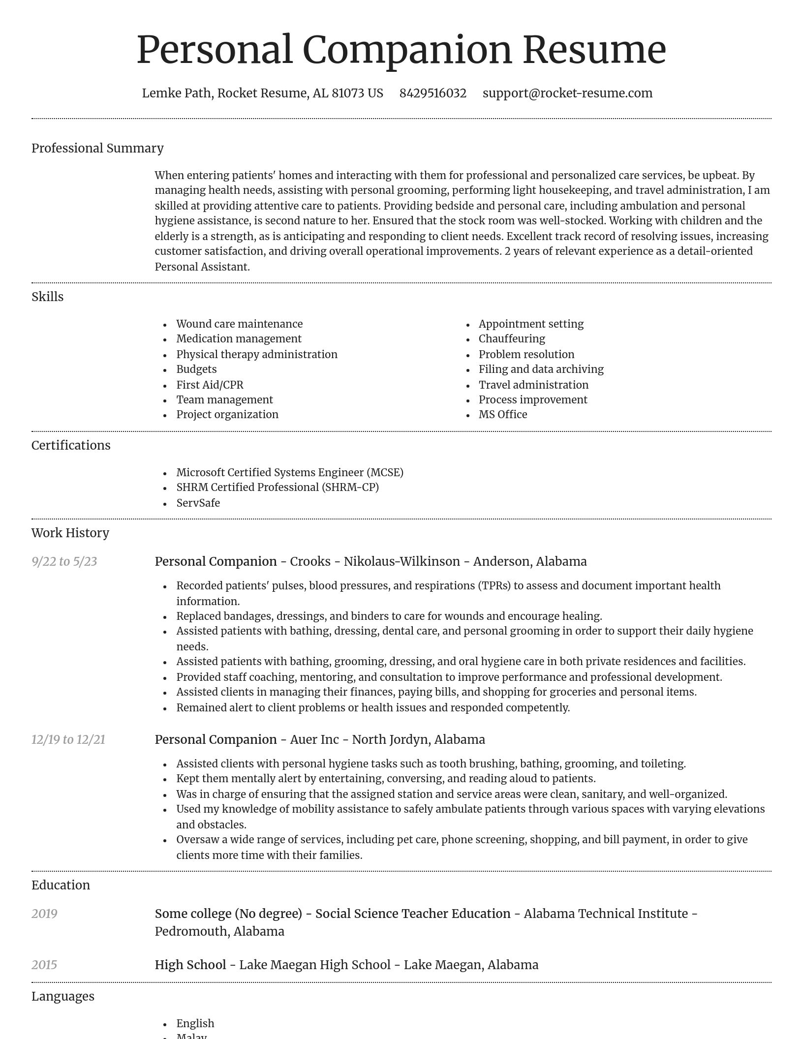 Dignified resume template