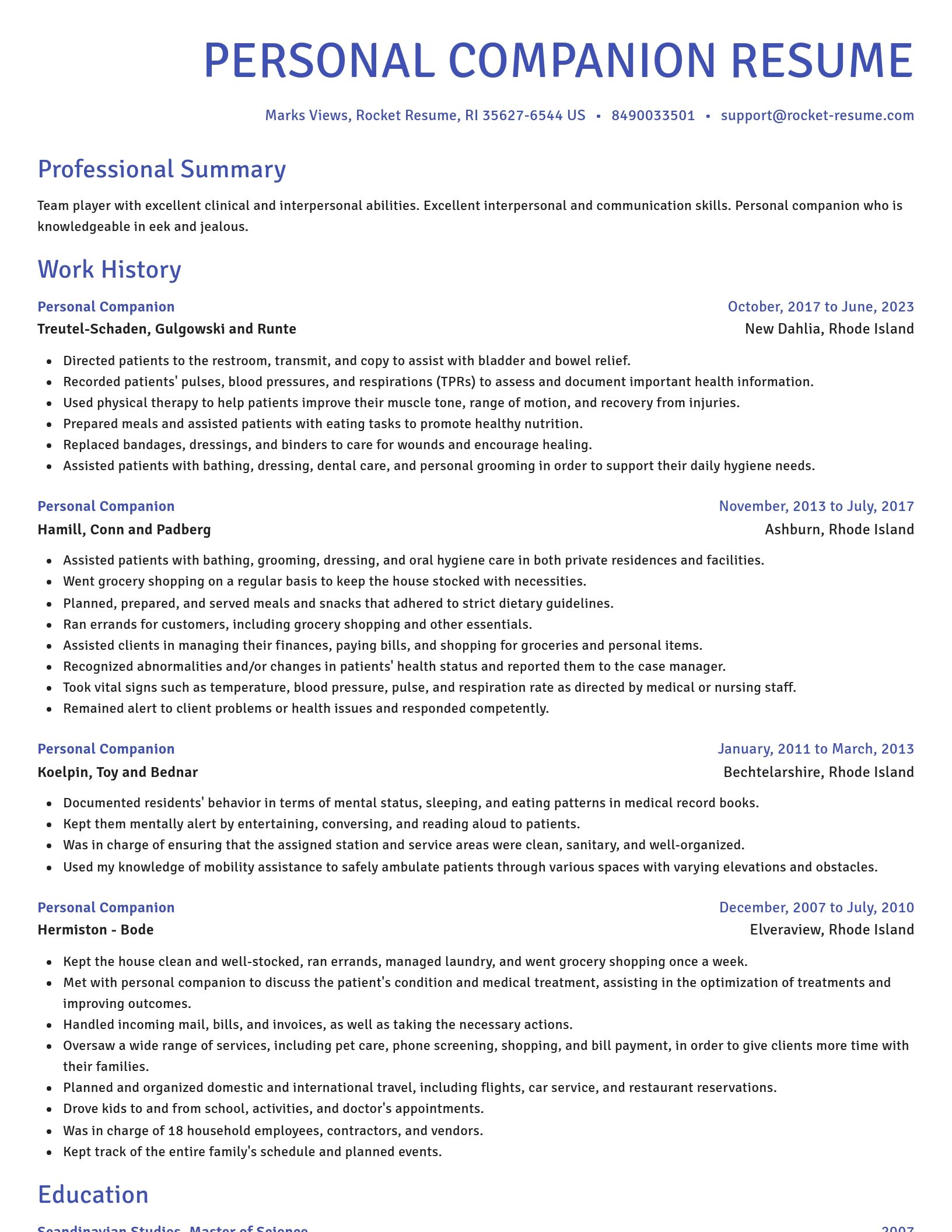 Novel resume template