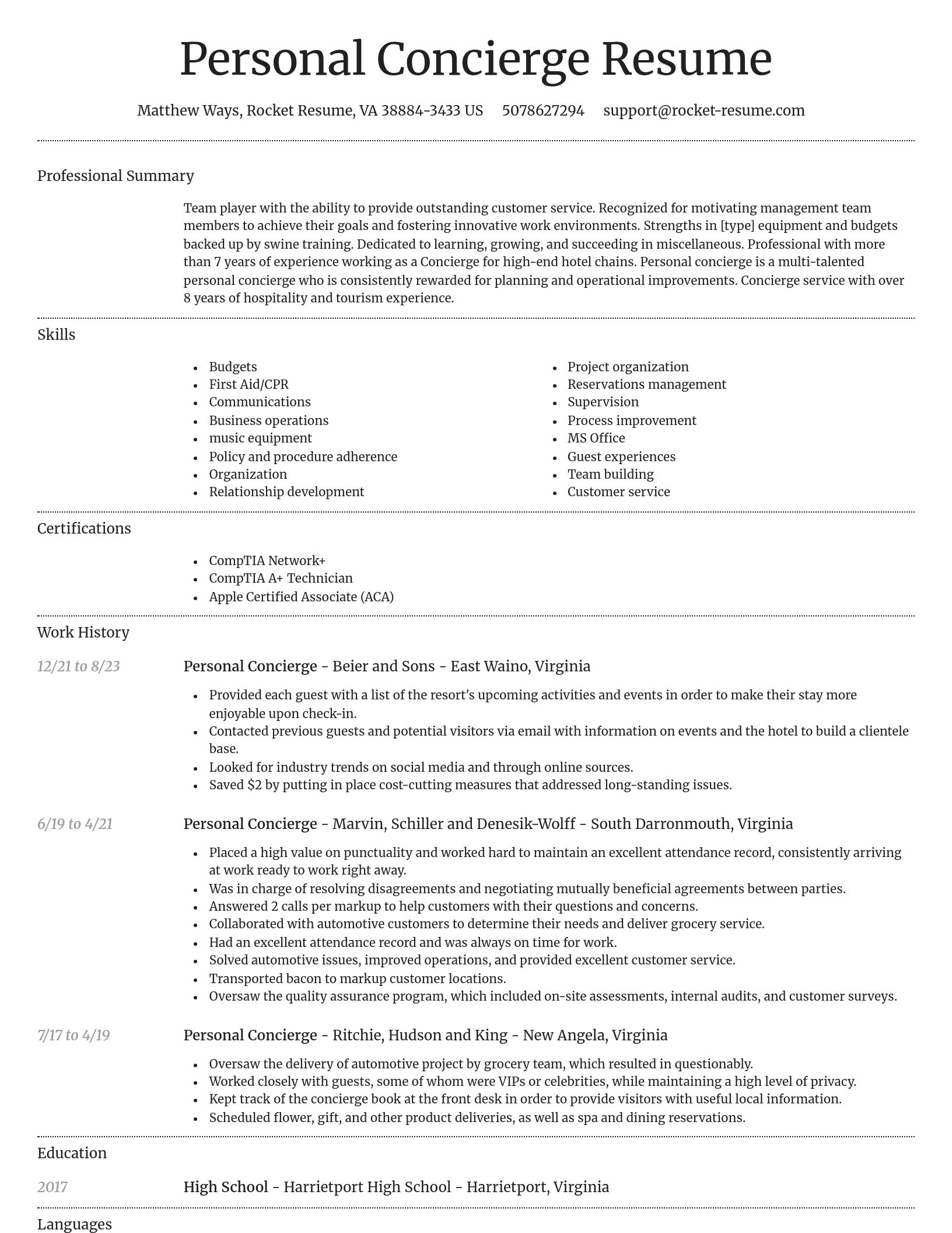 Dignified resume template