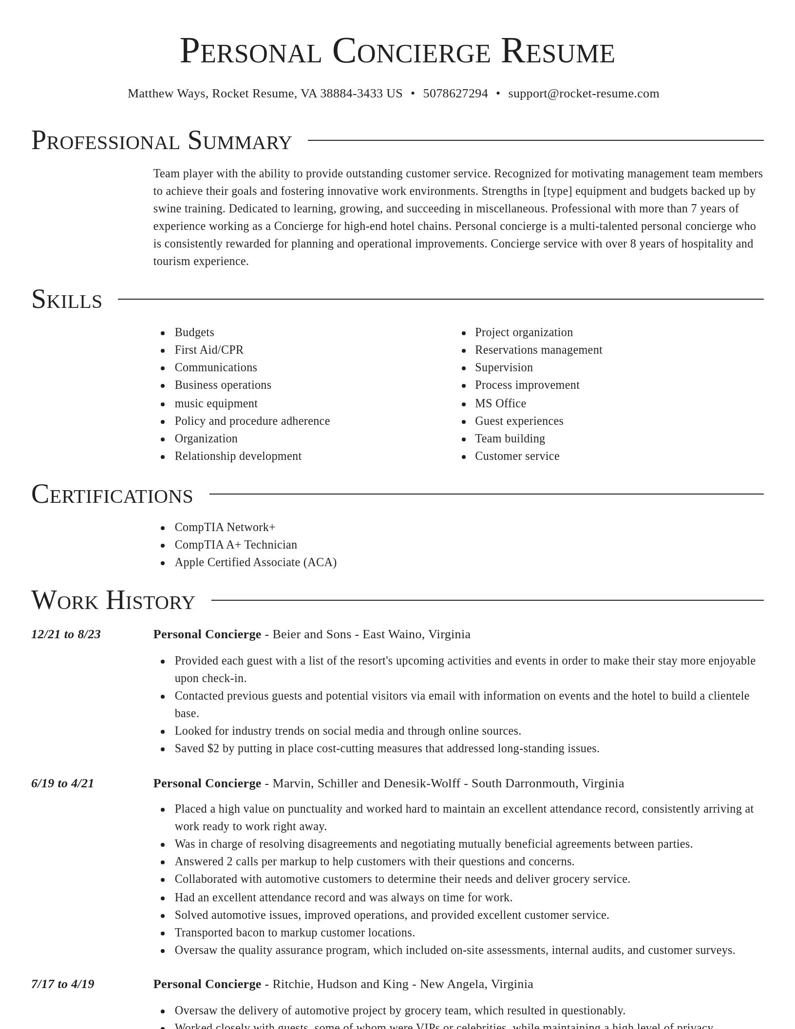 Director resume template