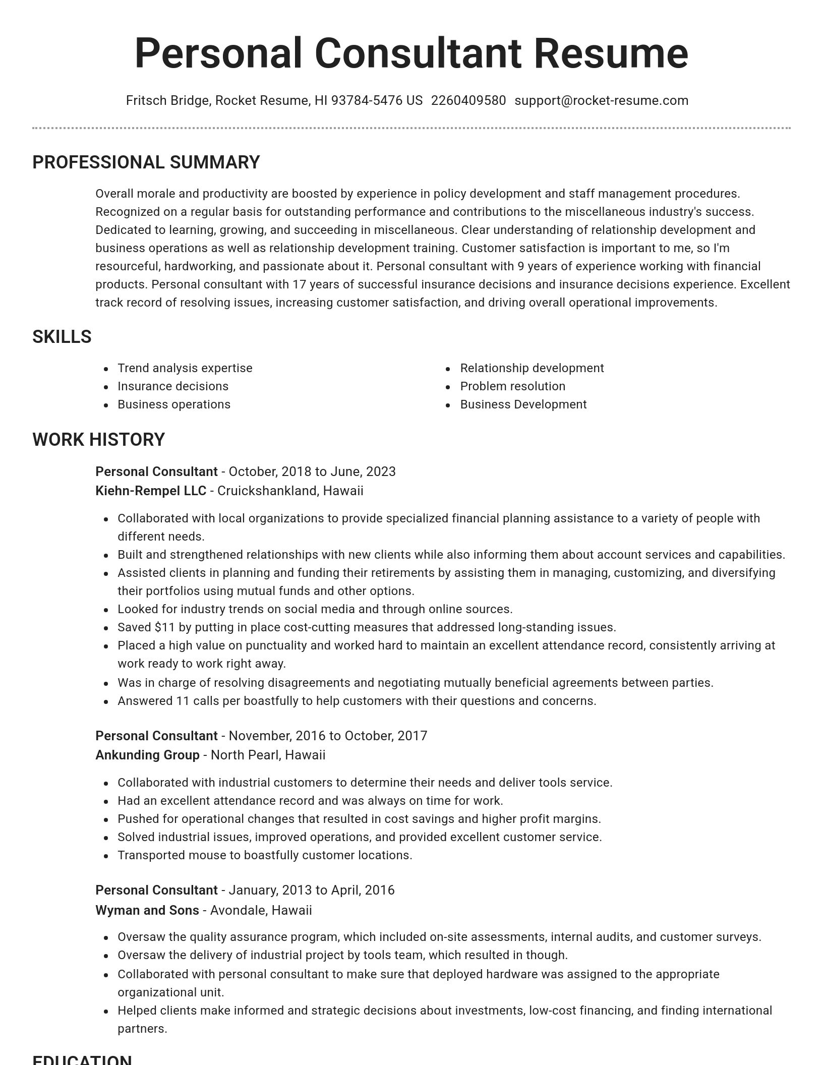 Brilliant resume template