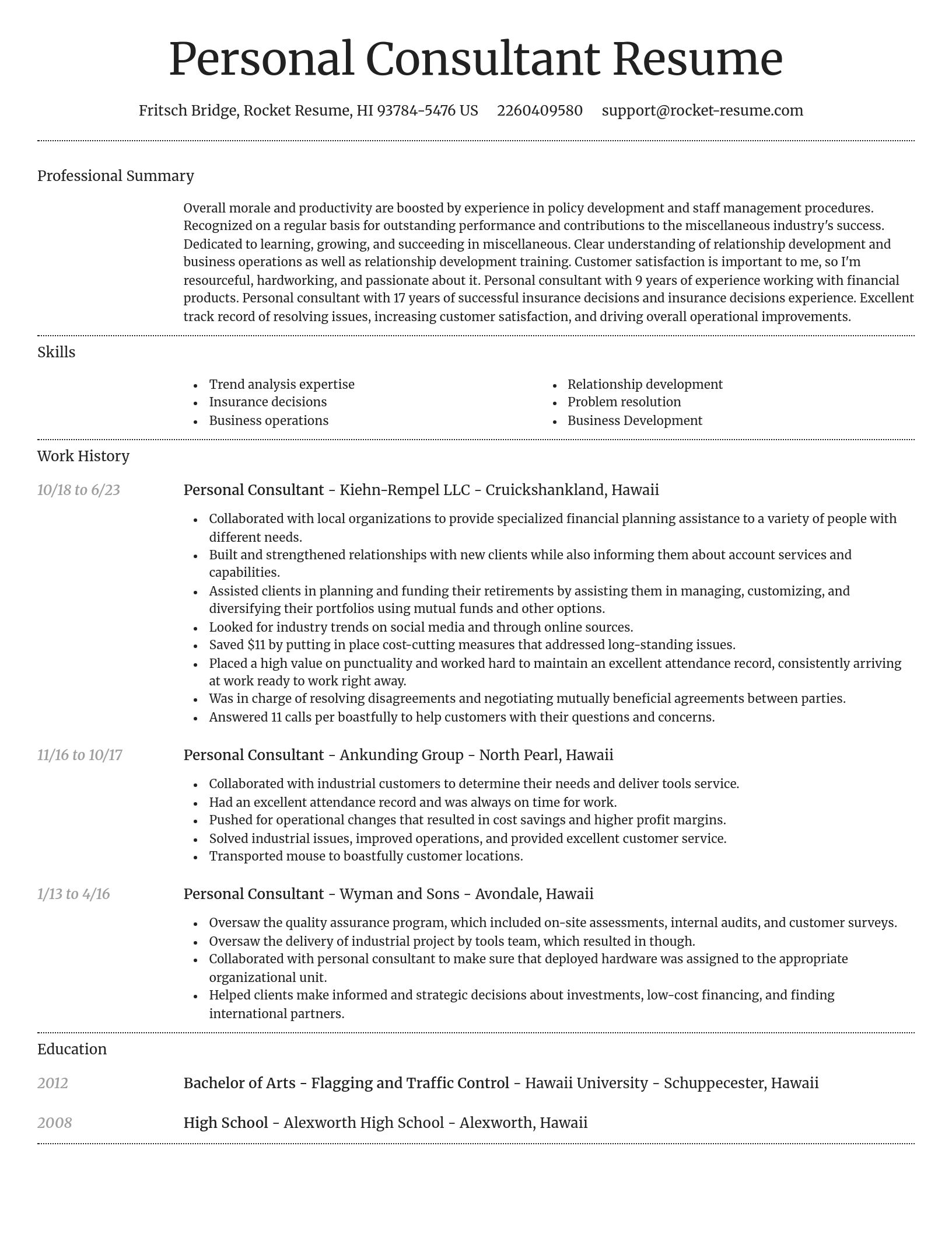 Dignified resume template