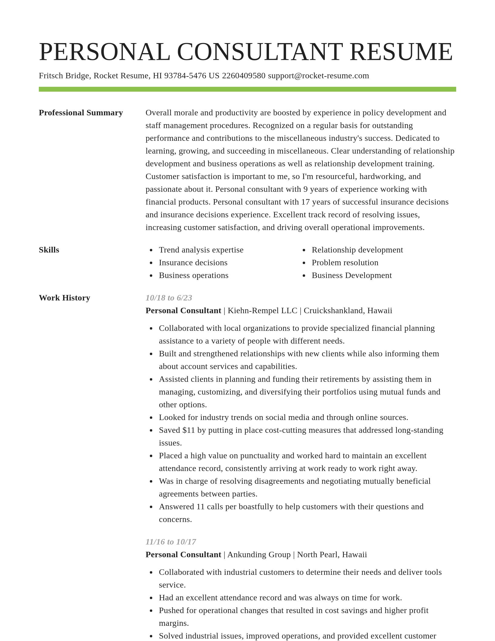 Smart resume template