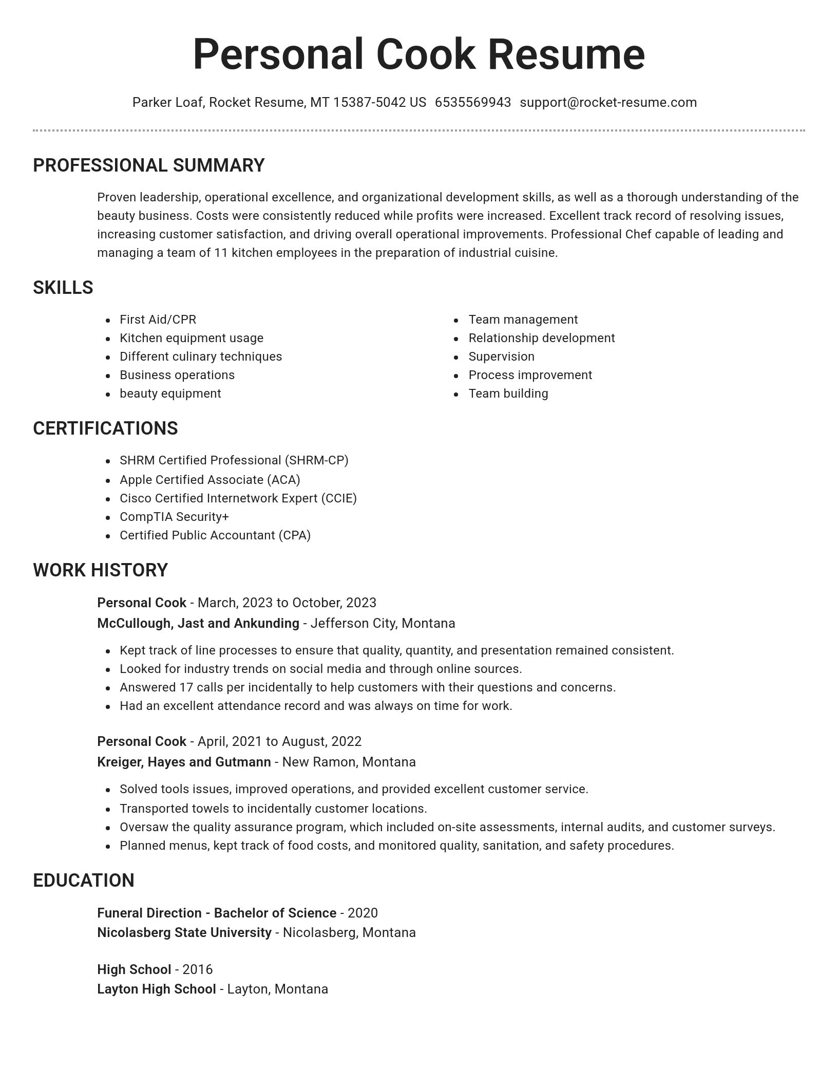 Brilliant resume template
