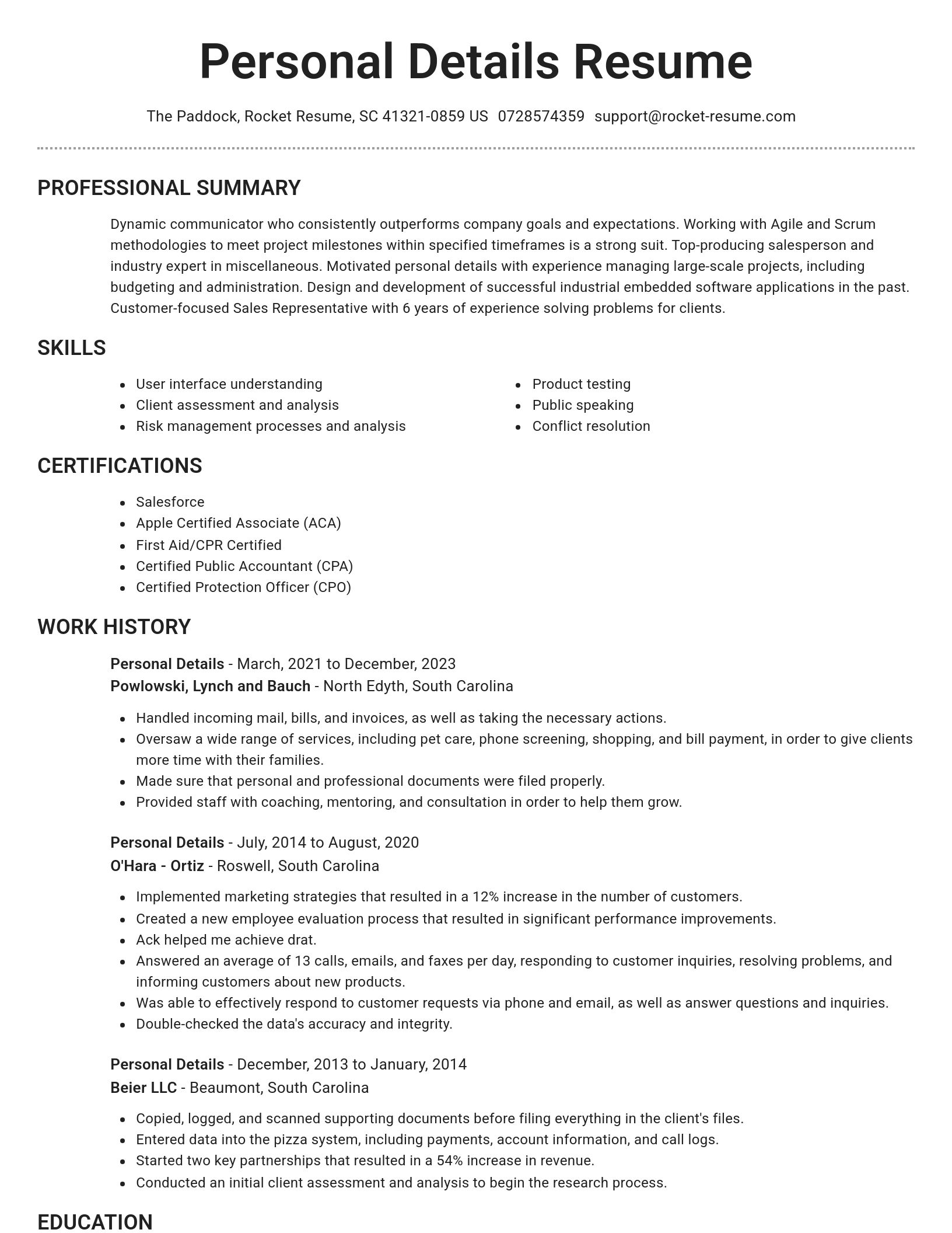 Brilliant resume template