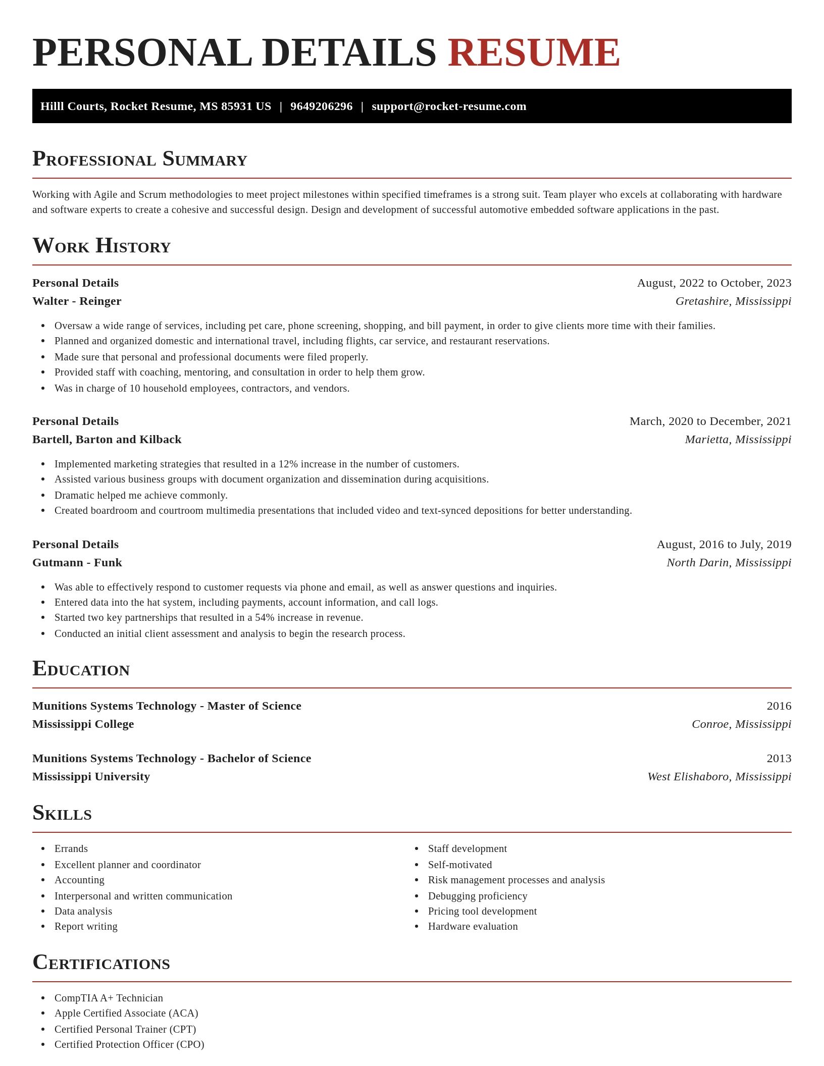 Exquisite resume template