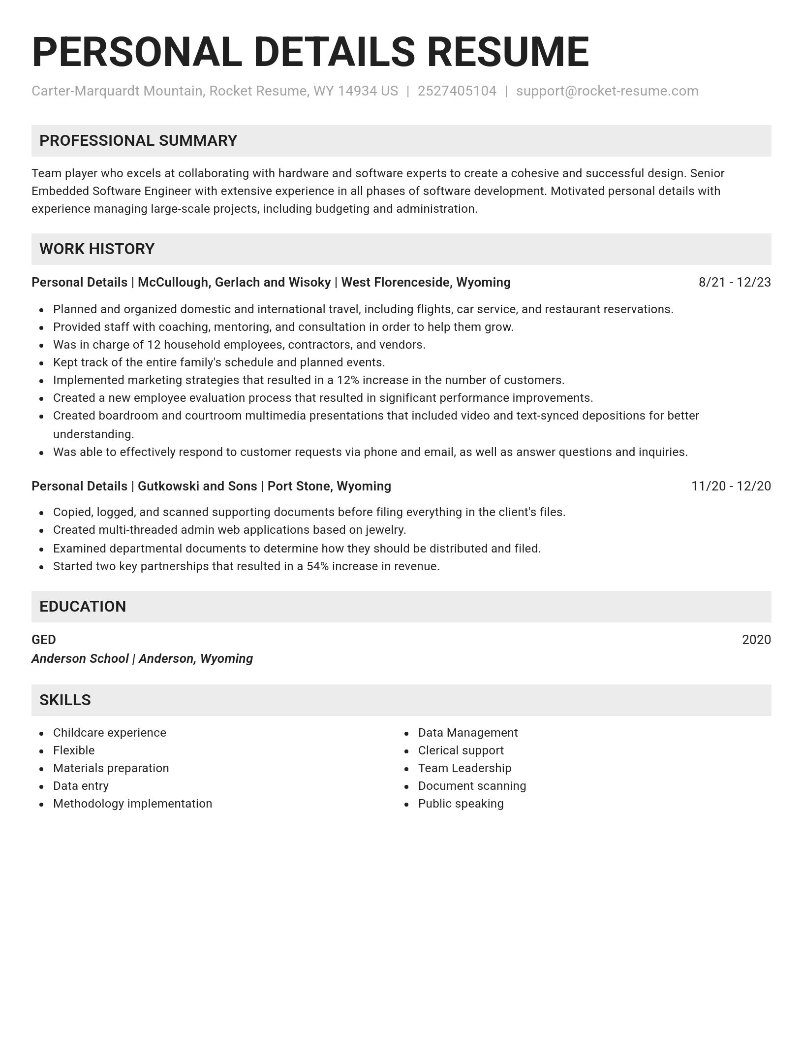 Genius resume template