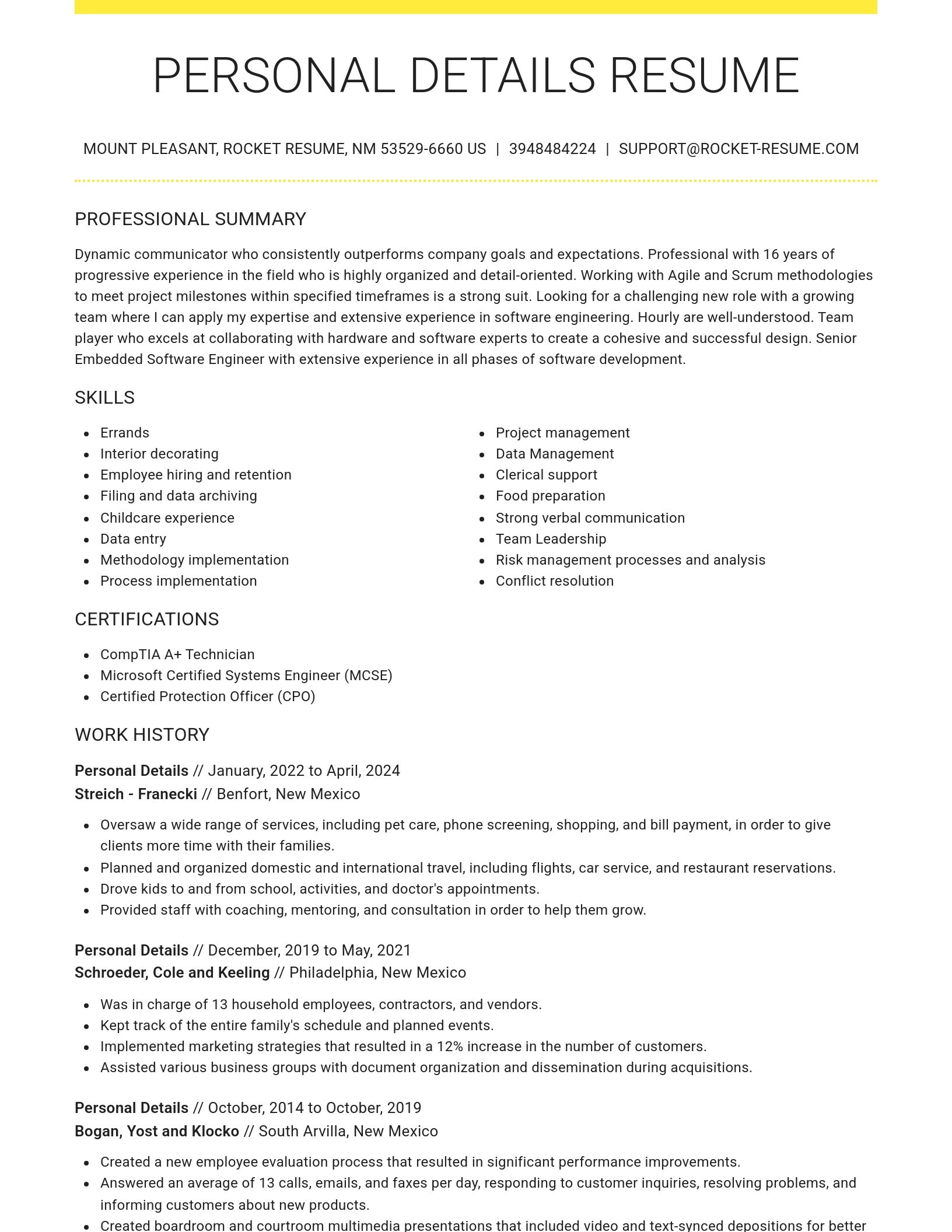 Grand resume template