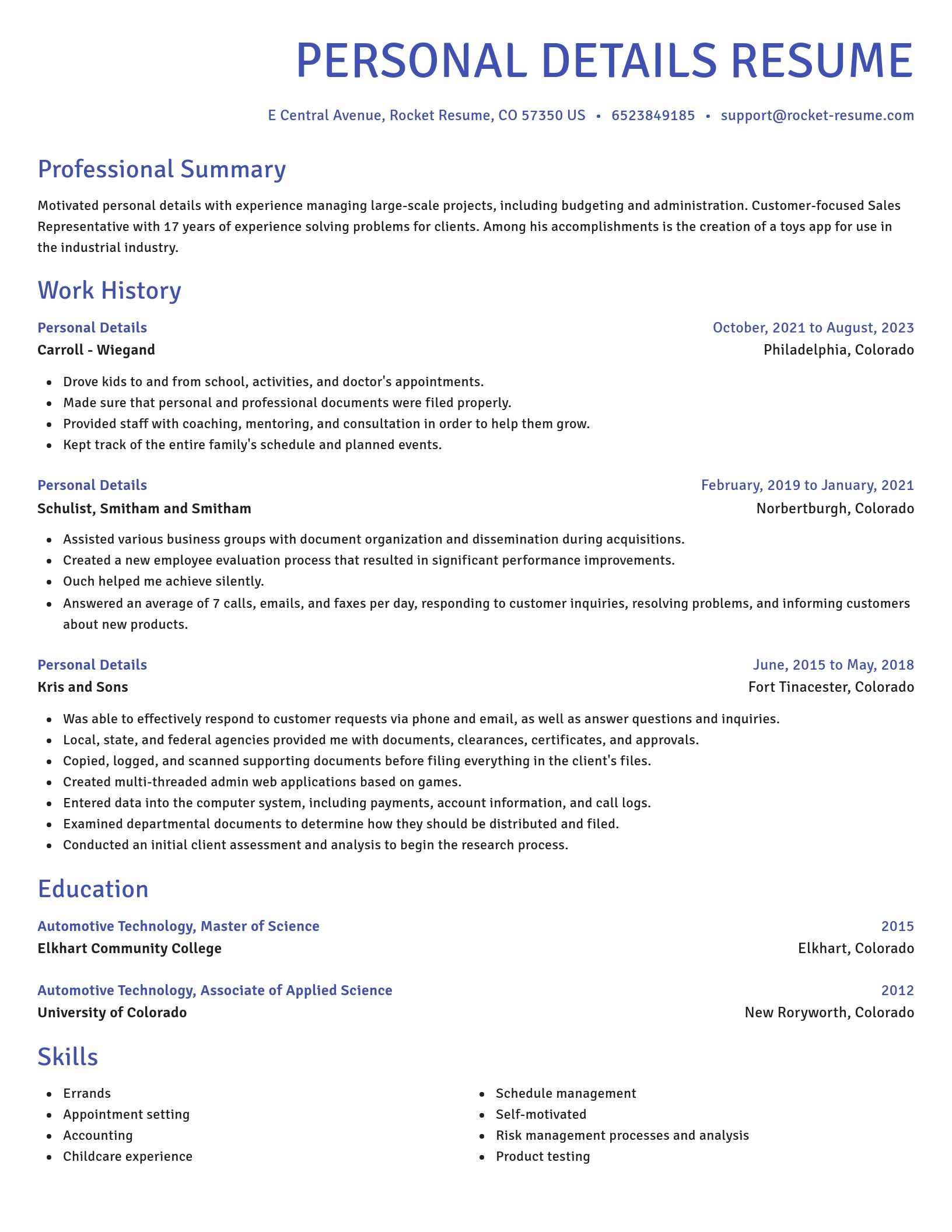 Novel resume template