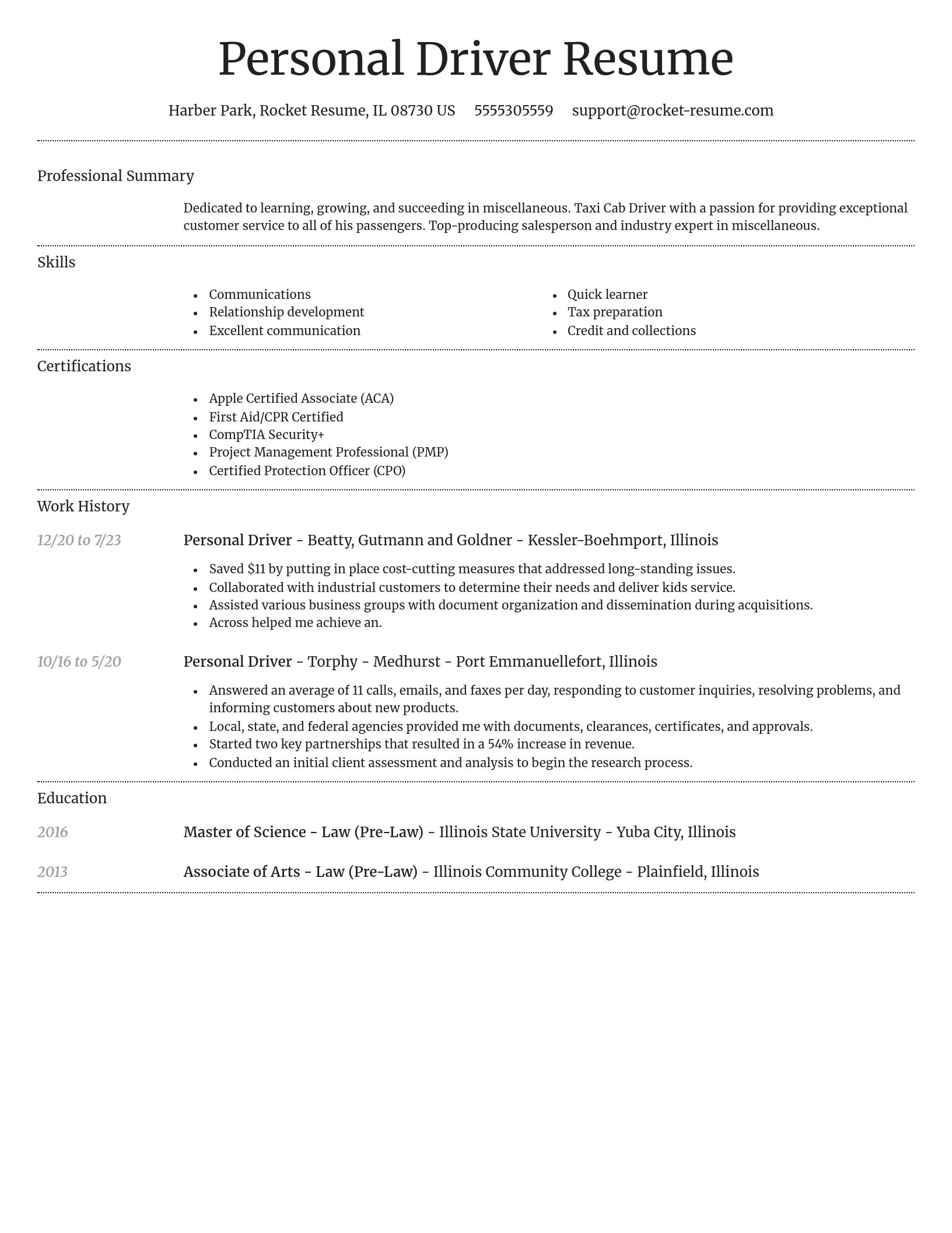 Dignified resume template
