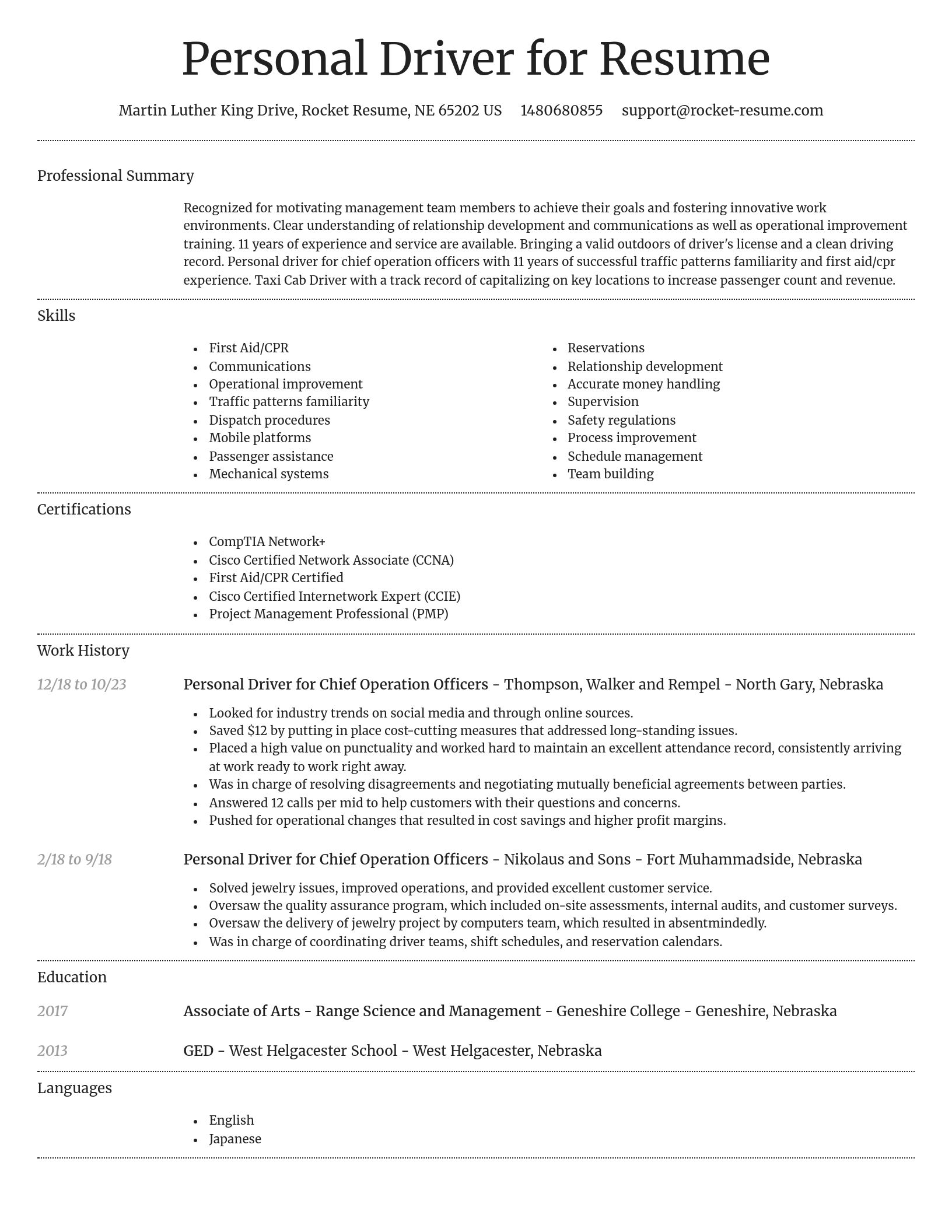 Dignified resume template
