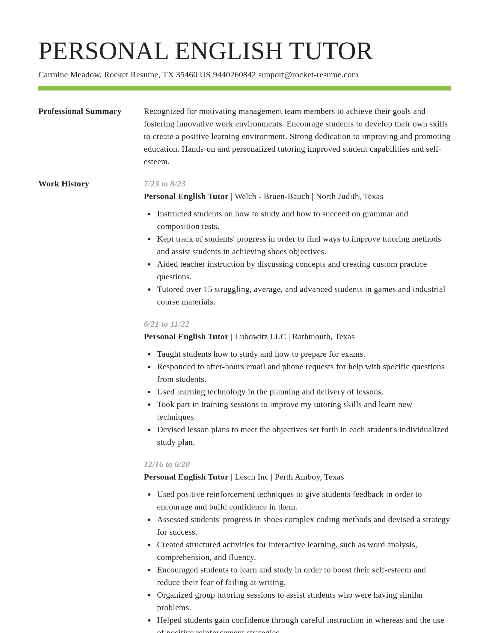 Smart resume template