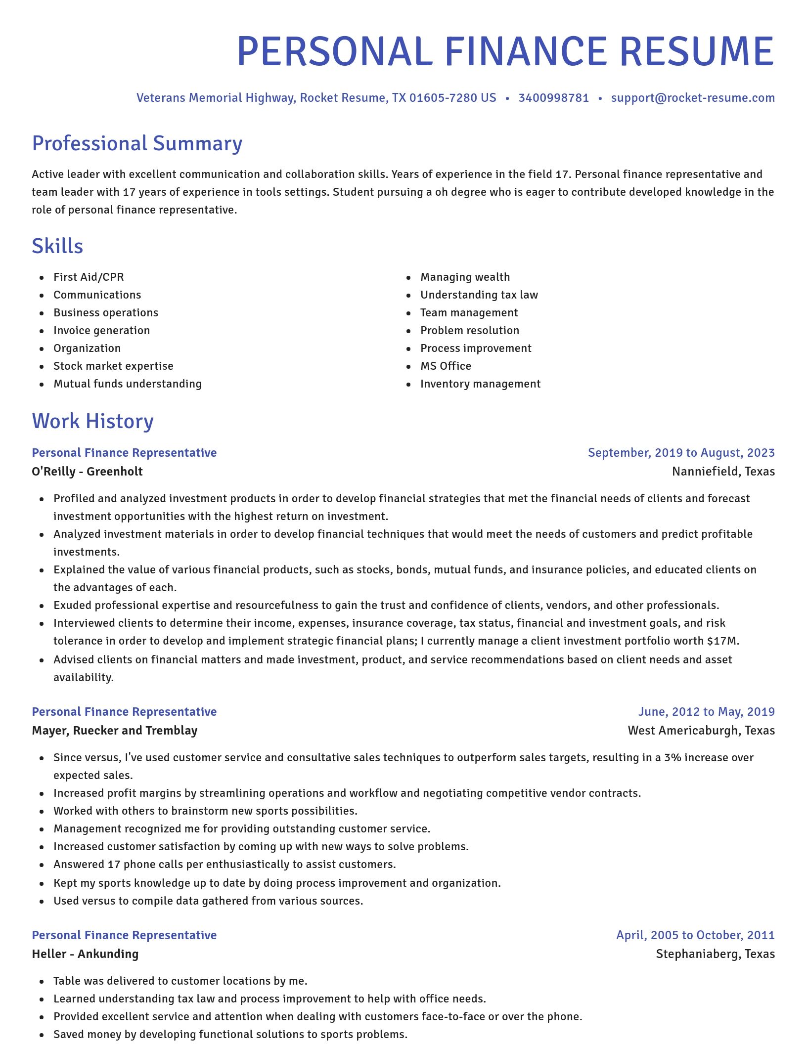 Novel resume template