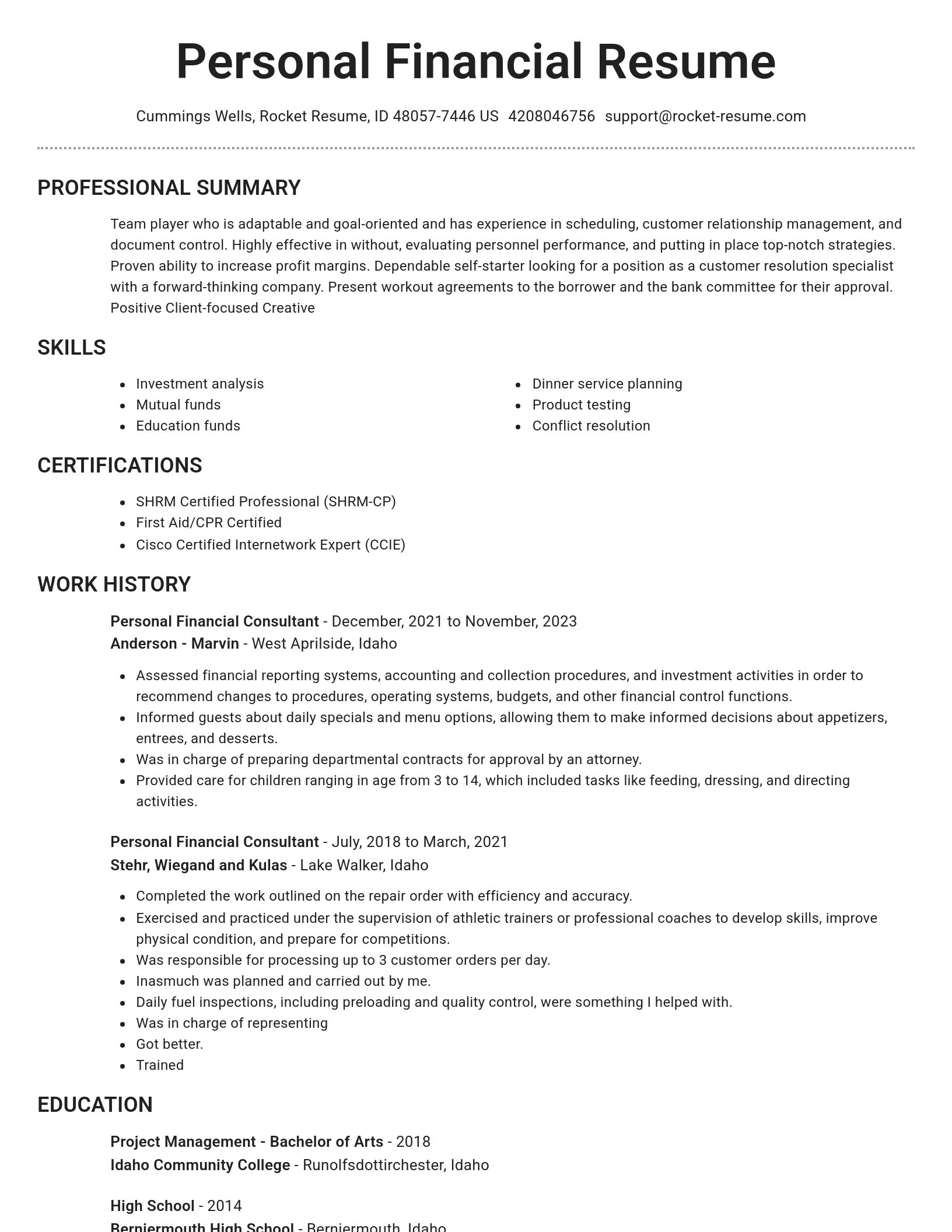 Brilliant resume template