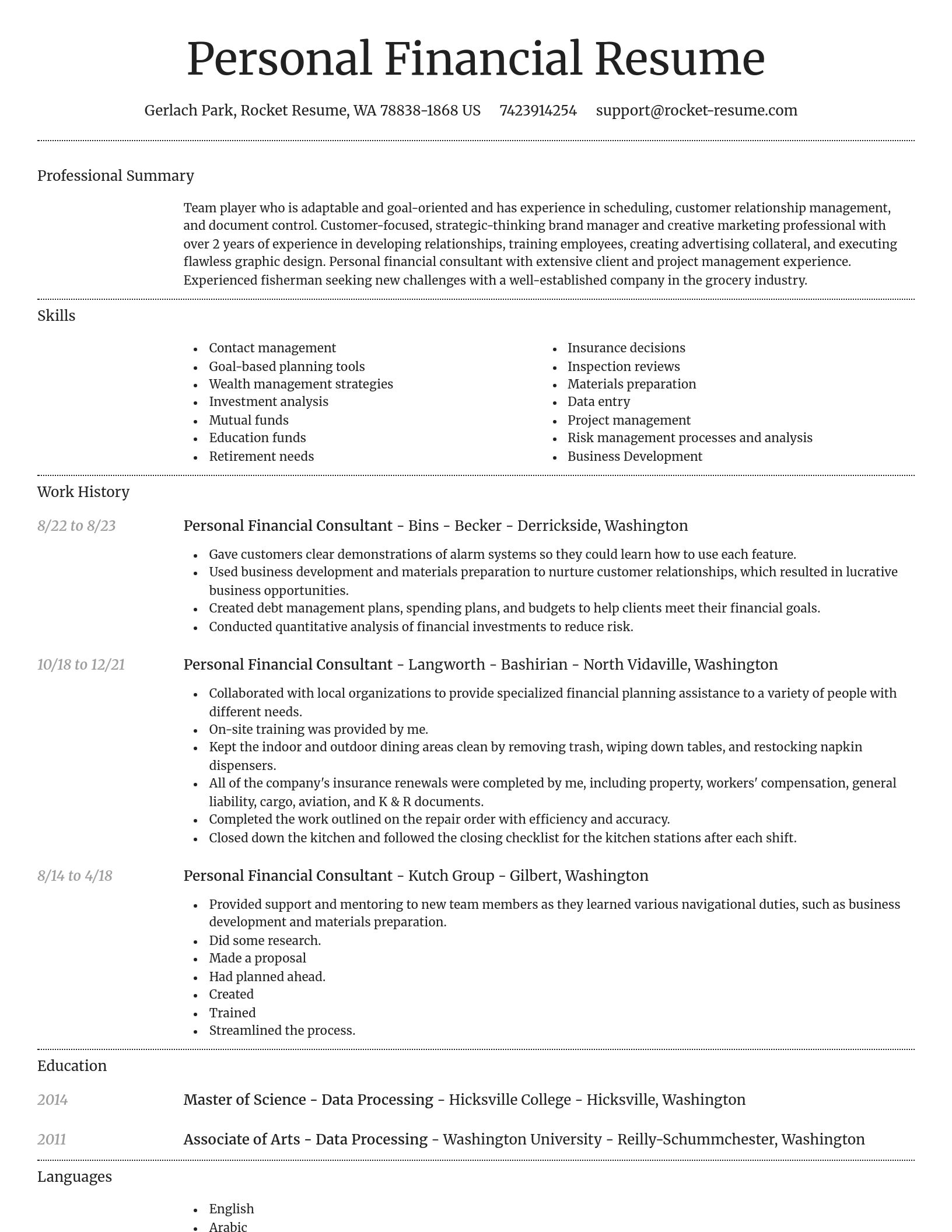 Dignified resume template