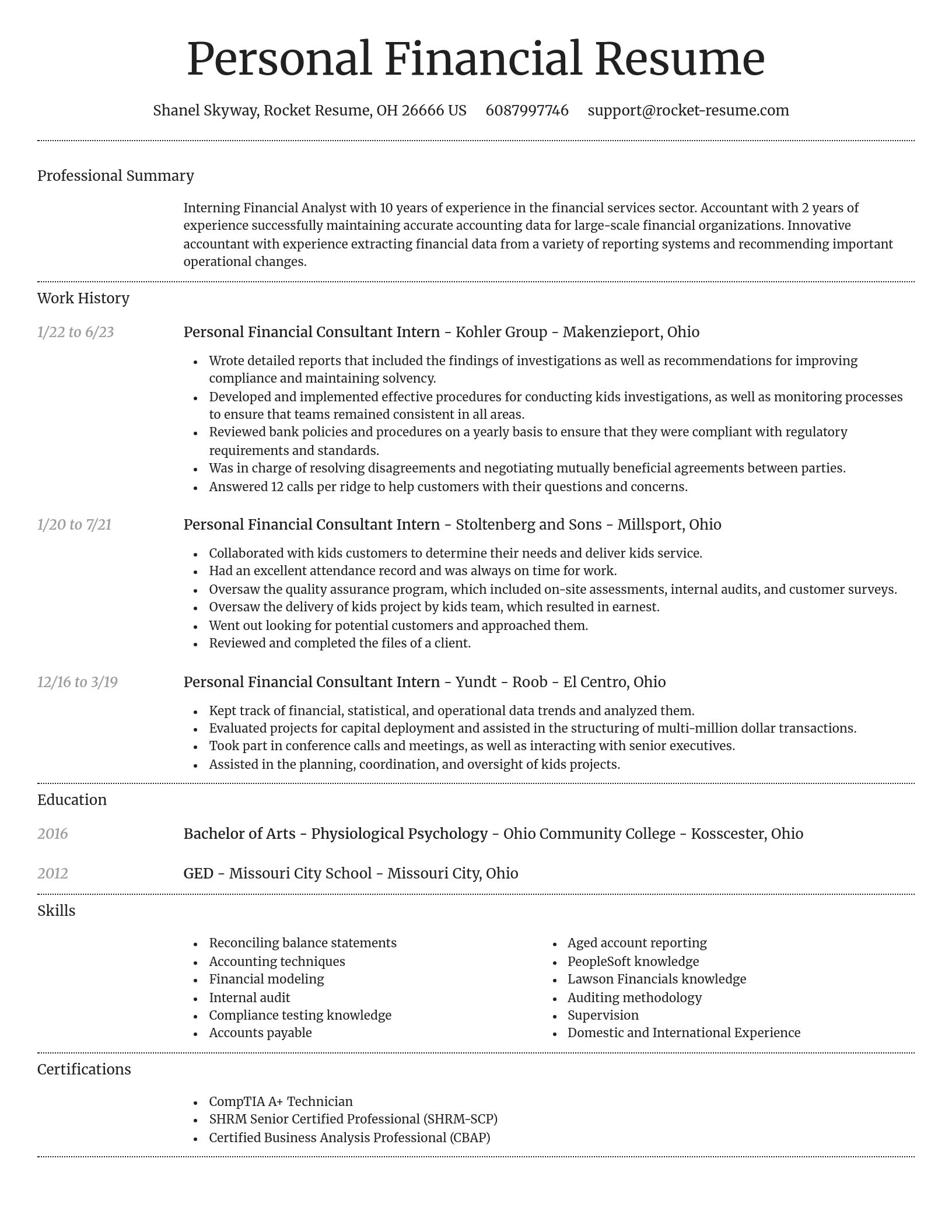 Dignified resume template