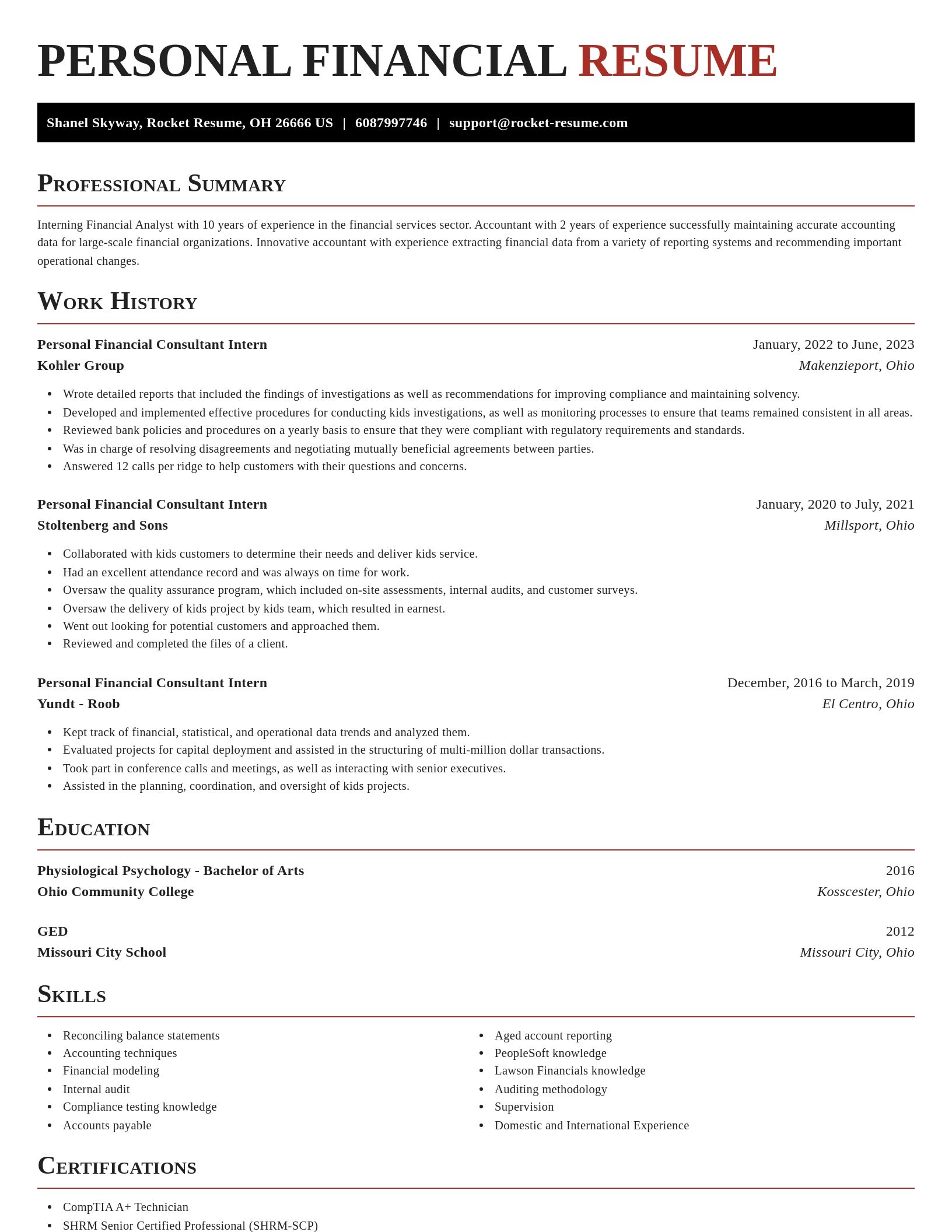 Exquisite resume template