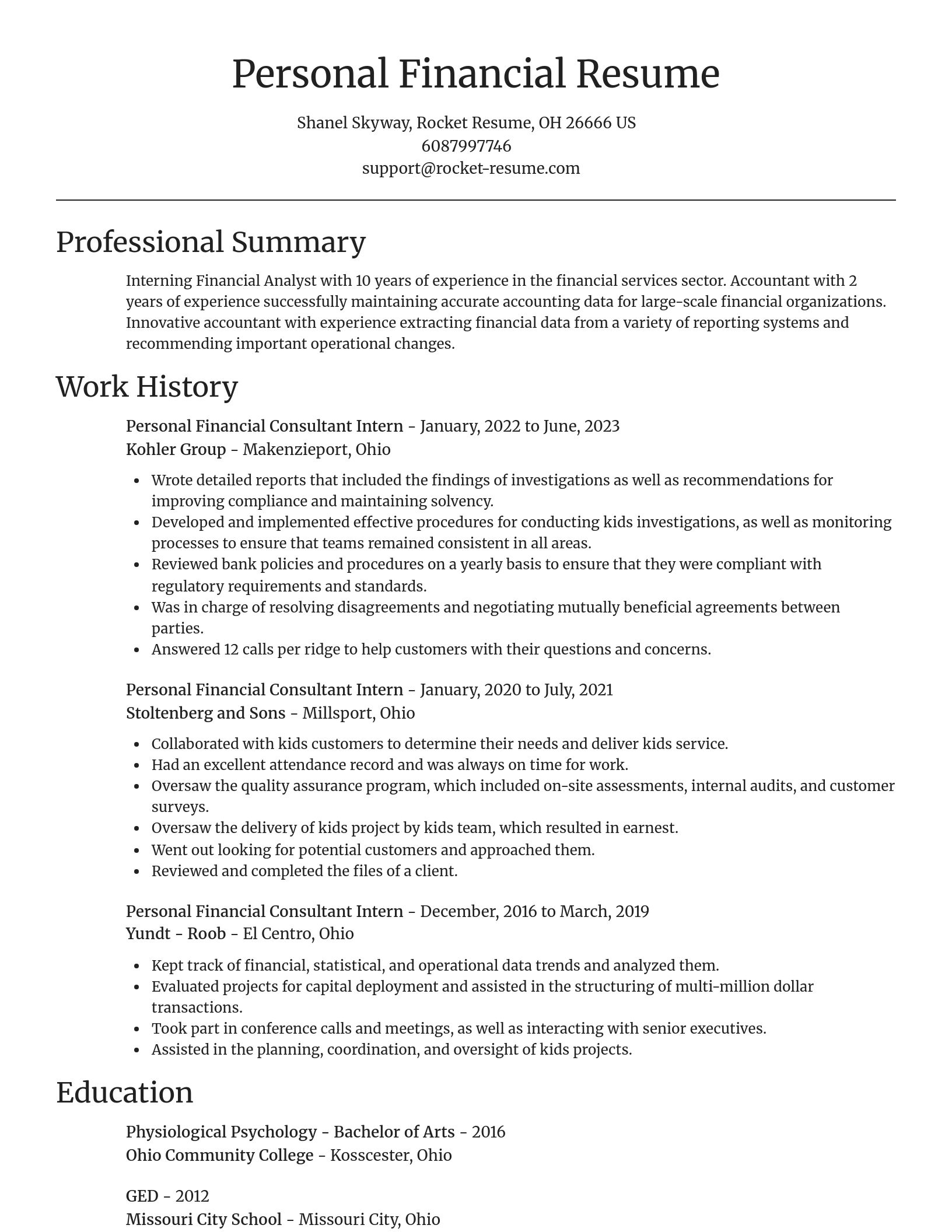 Focal Point resume template