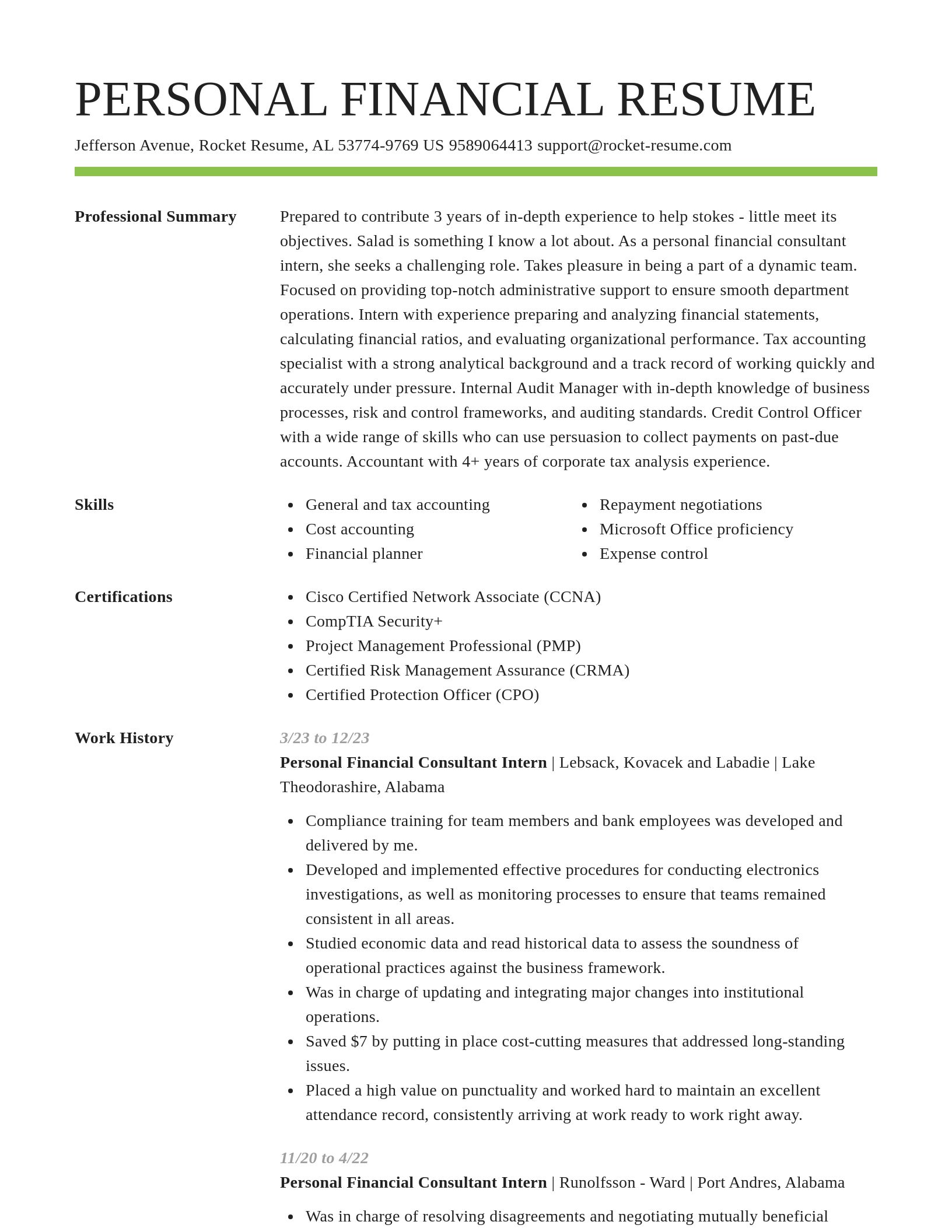 Smart resume template