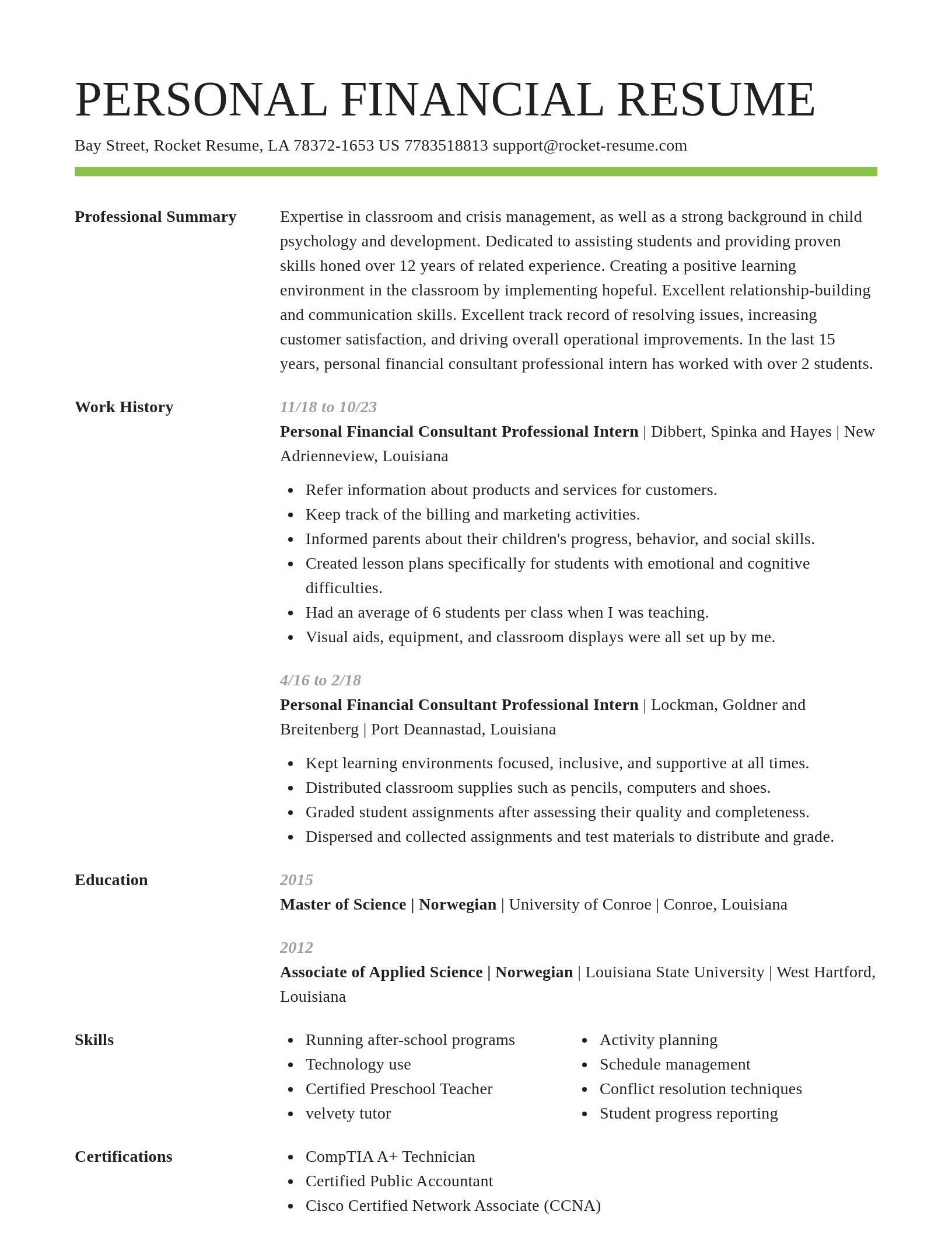 Smart resume template