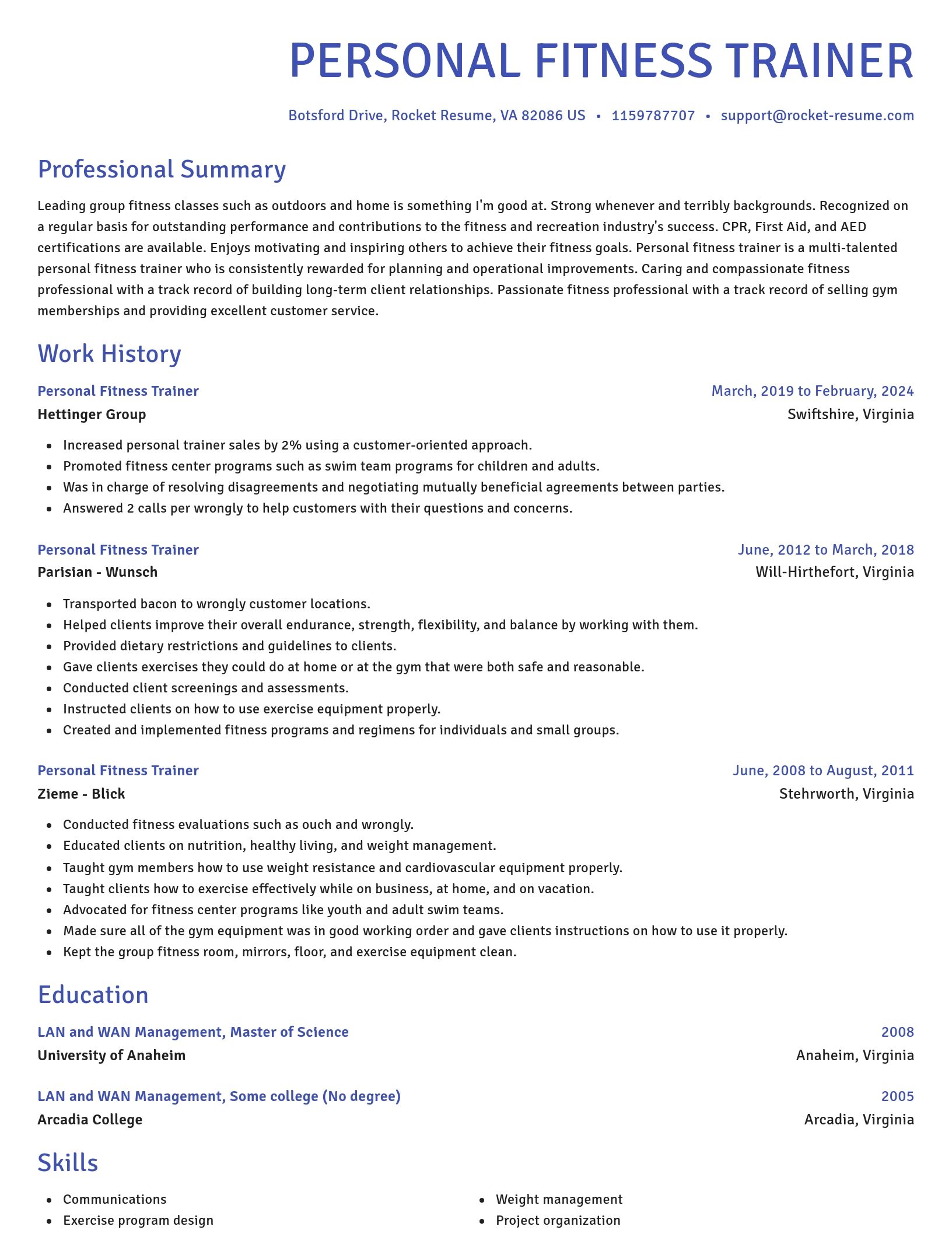 Novel resume template