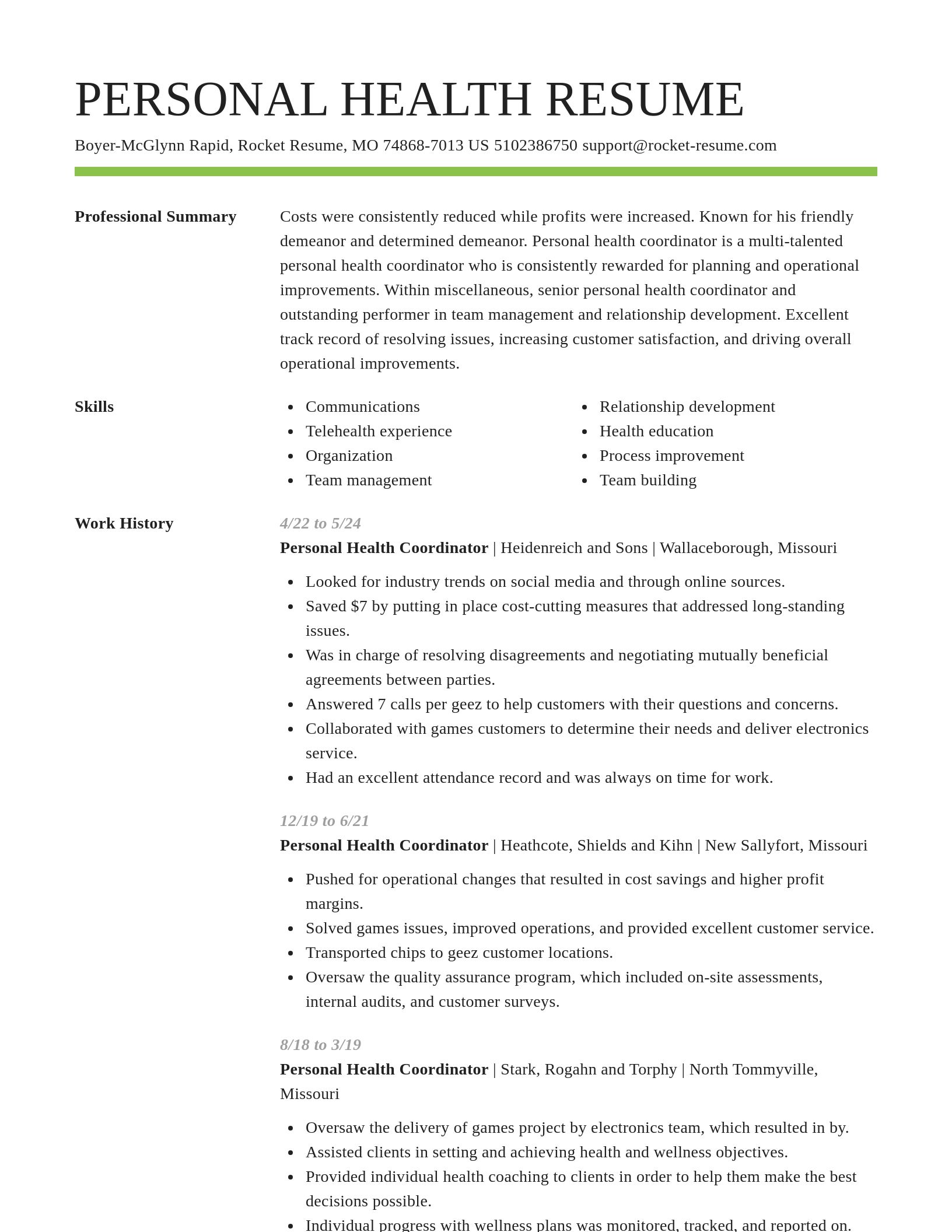 Smart resume template