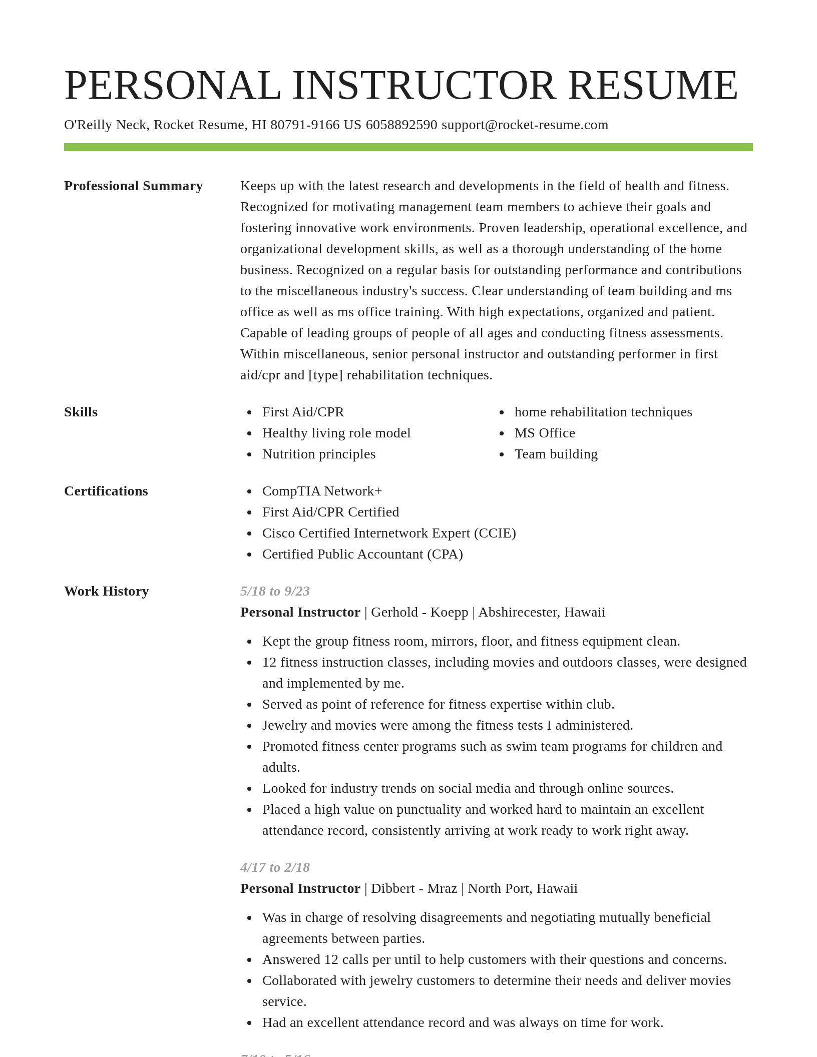 Smart resume template