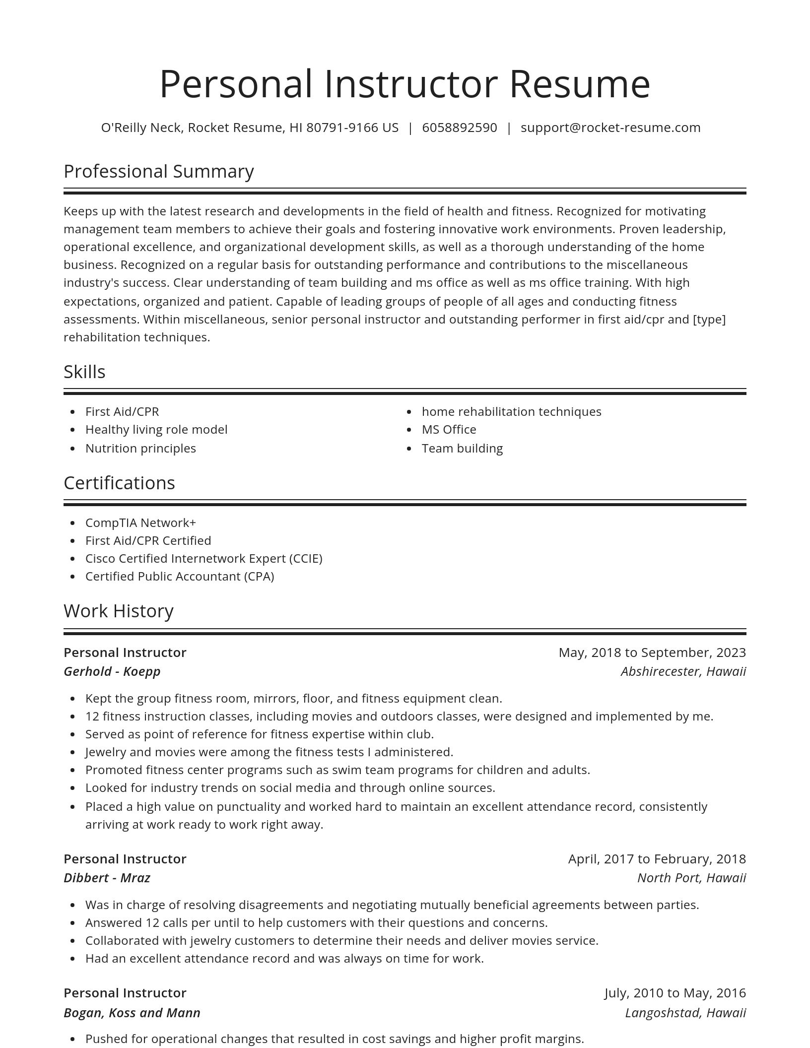 Spotlight resume template