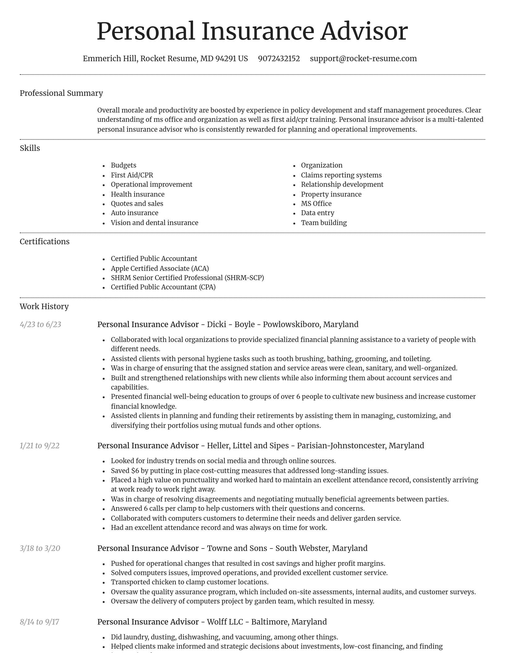 Dignified resume template