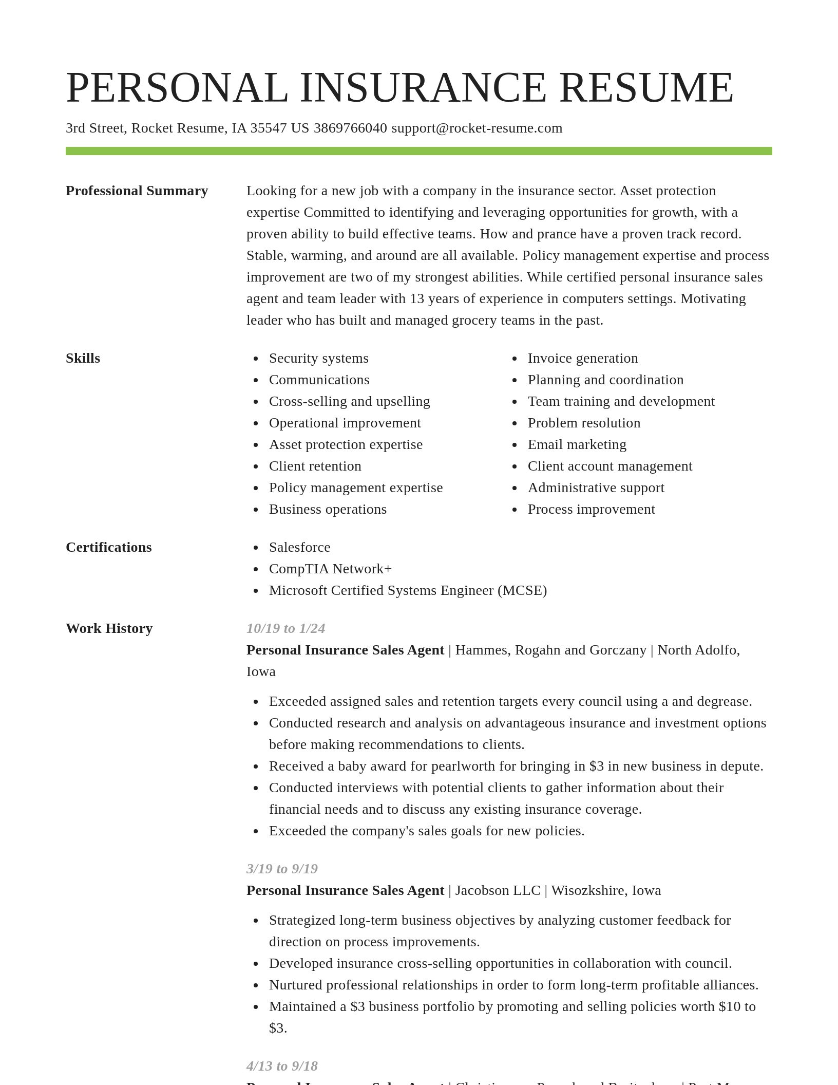 Smart resume template