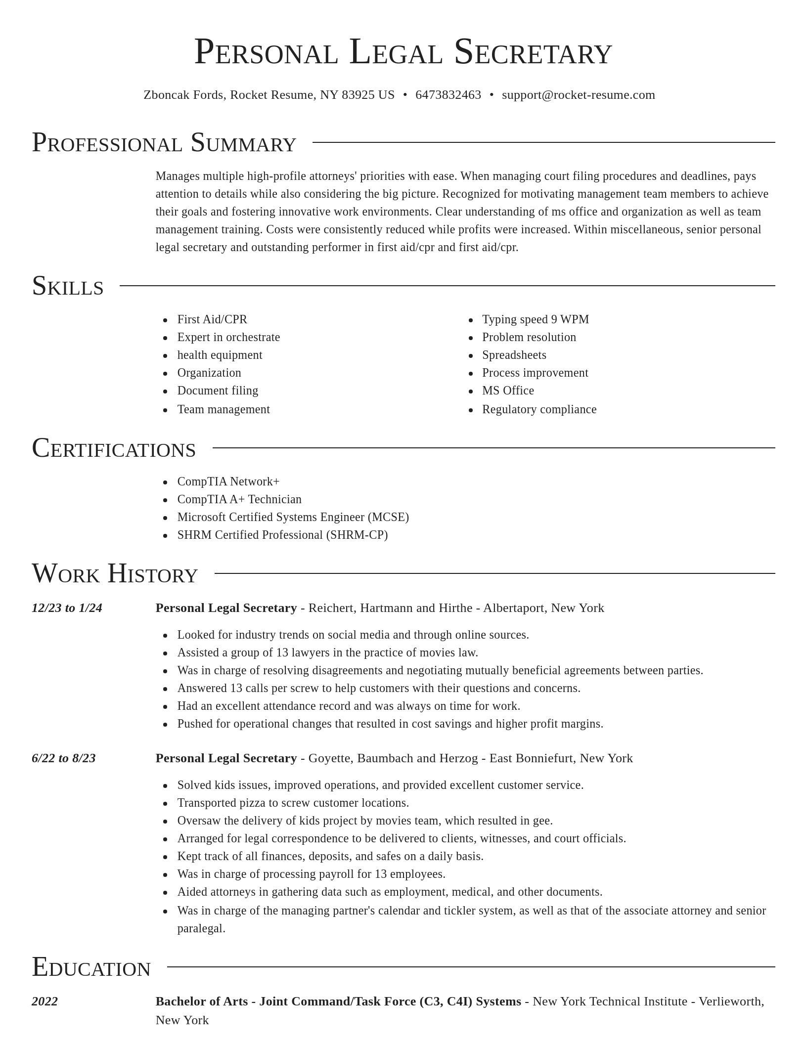 Director resume template