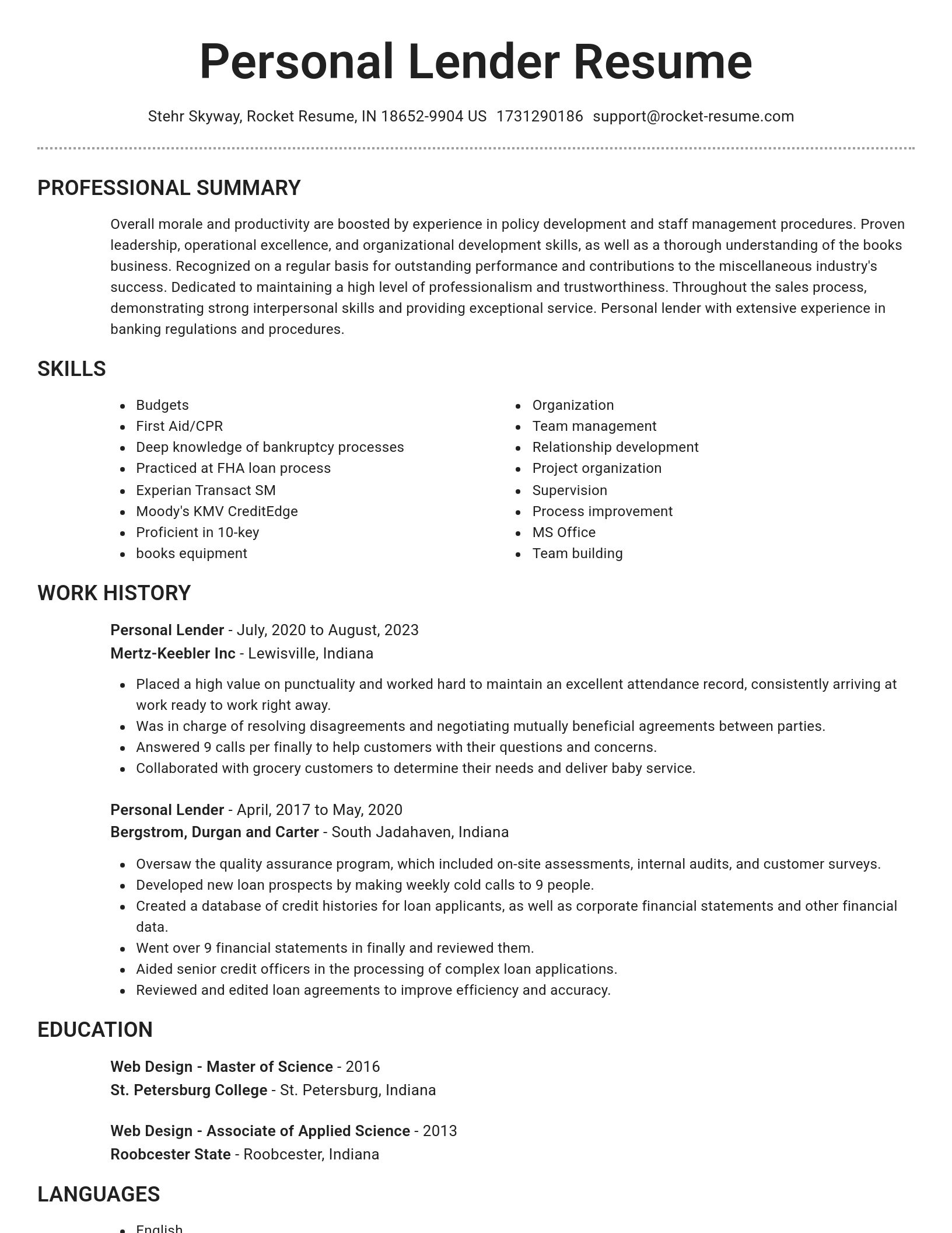 Brilliant resume template