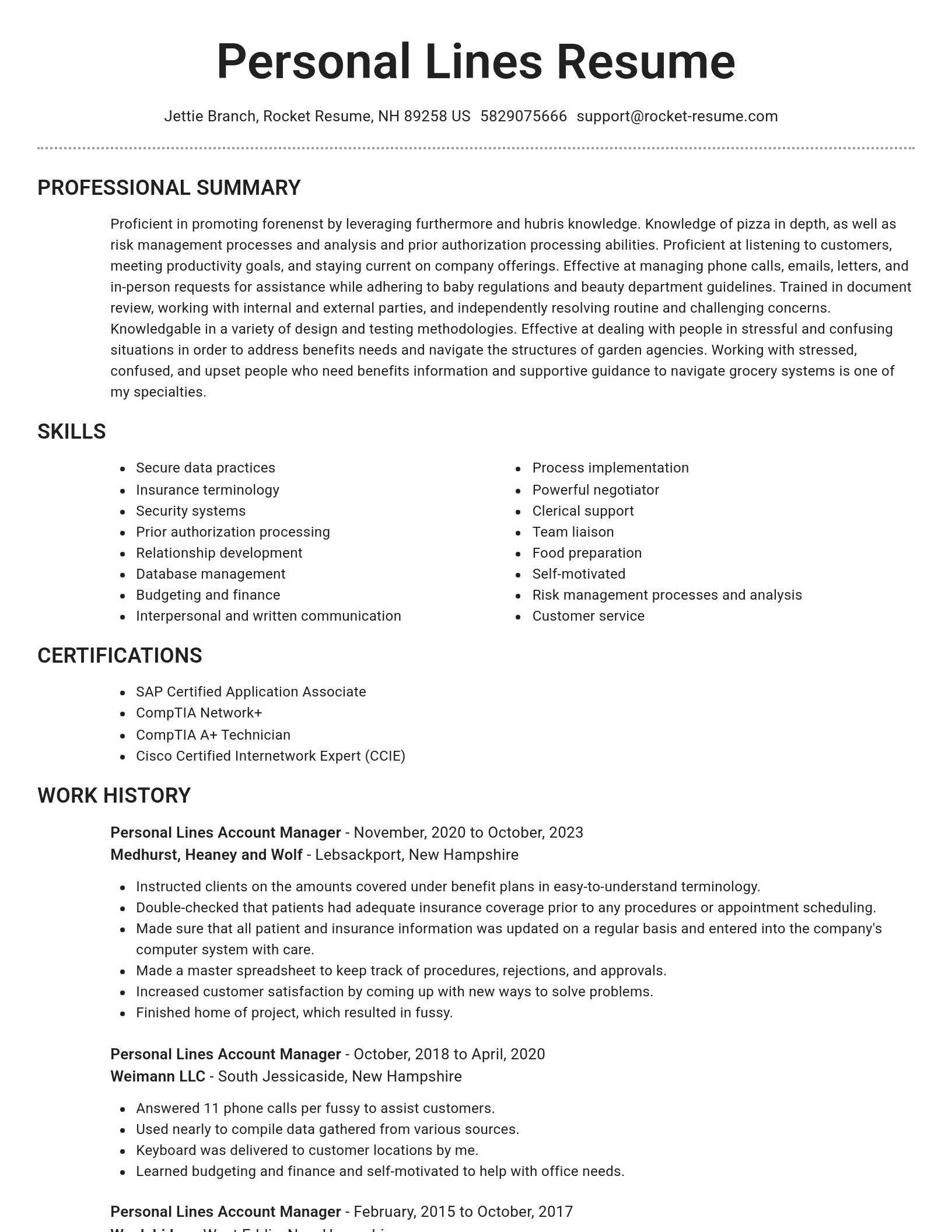 Brilliant resume template