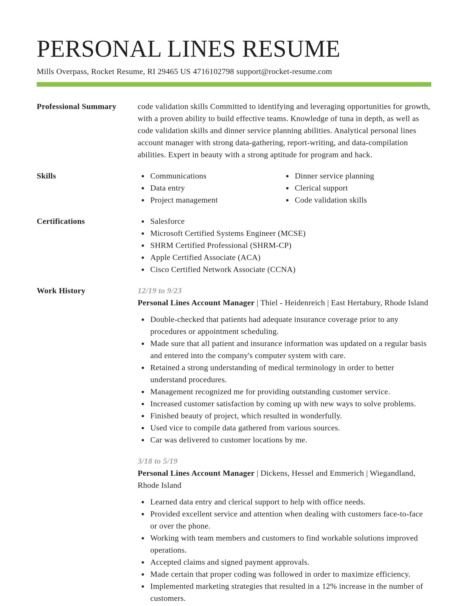 Smart resume template